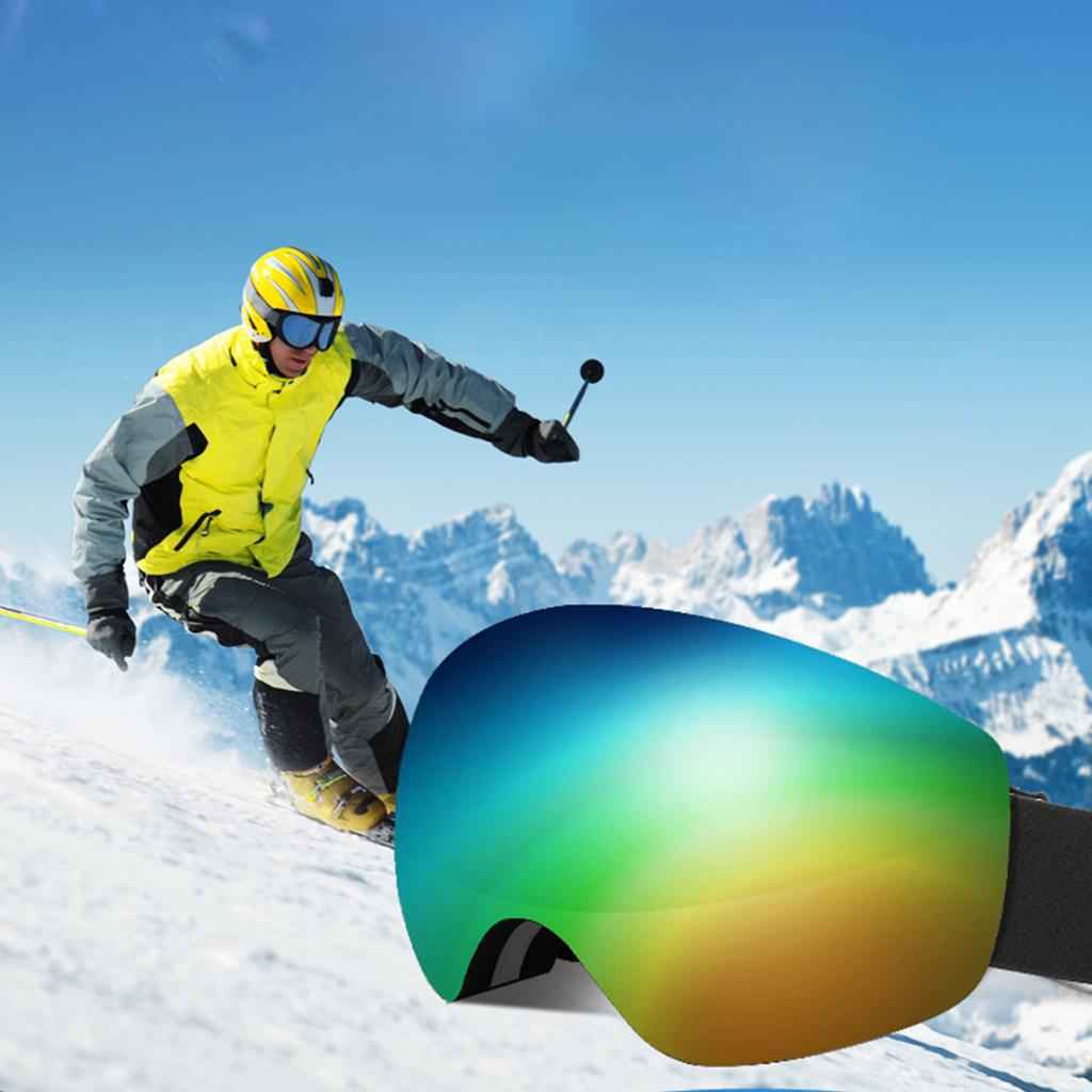 Anti-Fog Ski Snowmobile Goggles Snowboard Sunglasses Winter UV Protection Black and White
