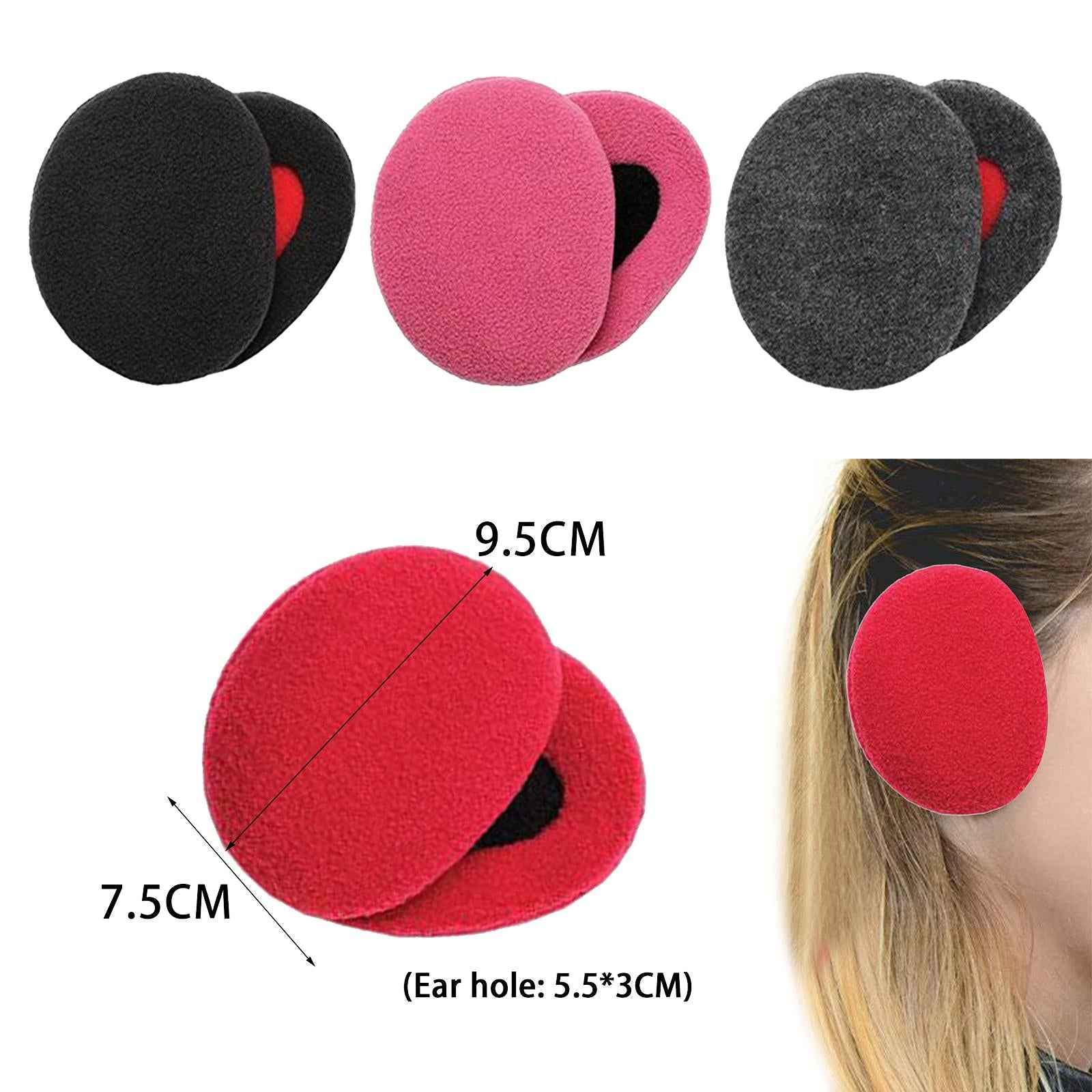 1Pair Ear Warmer Women Men Earmuffs Outdoor Portable Soft Bandless Ear Muffs Black