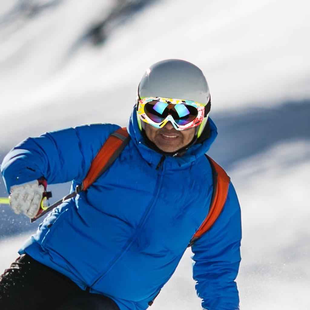 Anti-fog Skiing Snowboard Goggles Ski Sunglasses Snow Glasses Yellow white