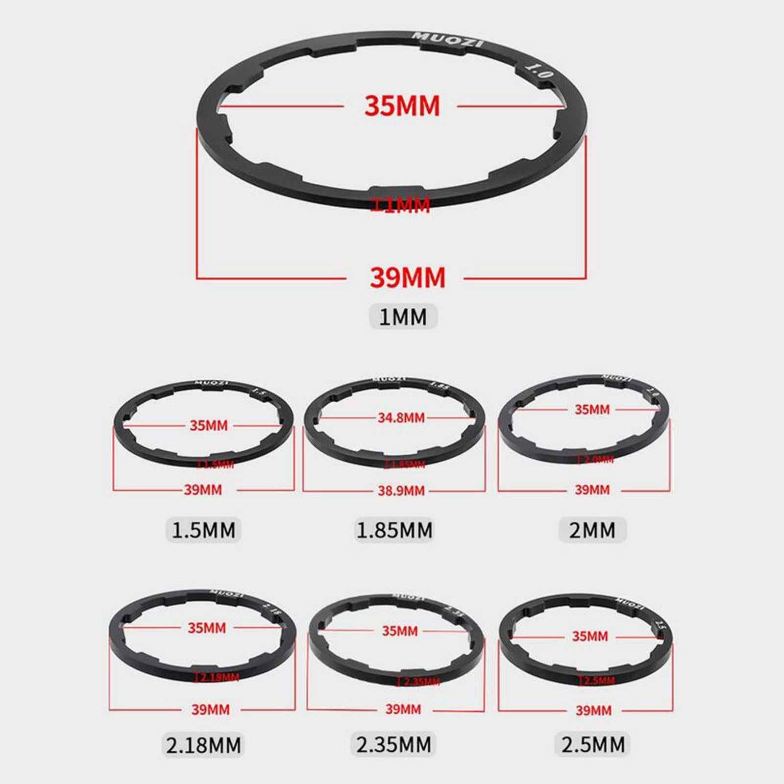 Bicycle Cassette Flywheel Washer Hub Spacer Bike Grooved Gasket 1mm Black