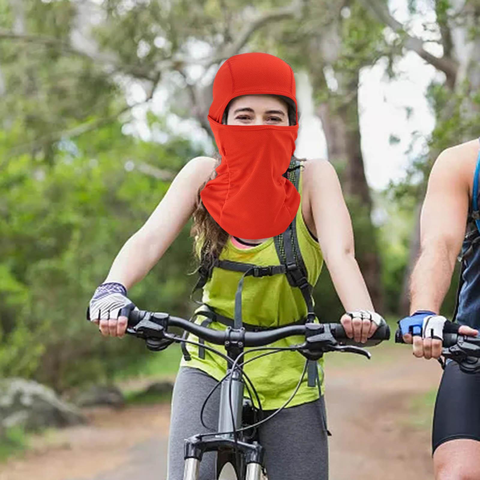 2xLightweight Full Face Mask Balaclava Head Cover Motorcycle Sports Red
