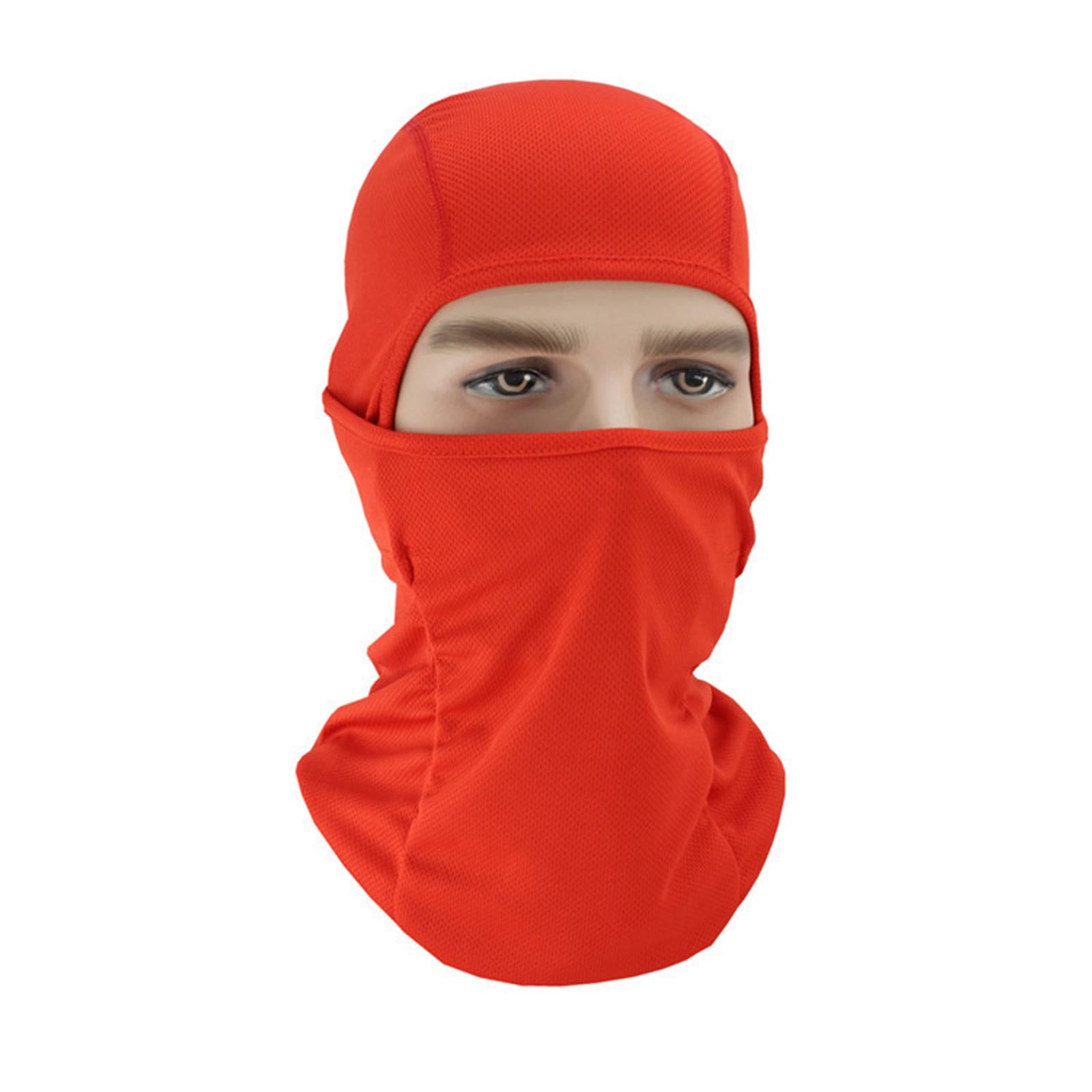 2xLightweight Full Face Mask Balaclava Head Cover Motorcycle Sports Red