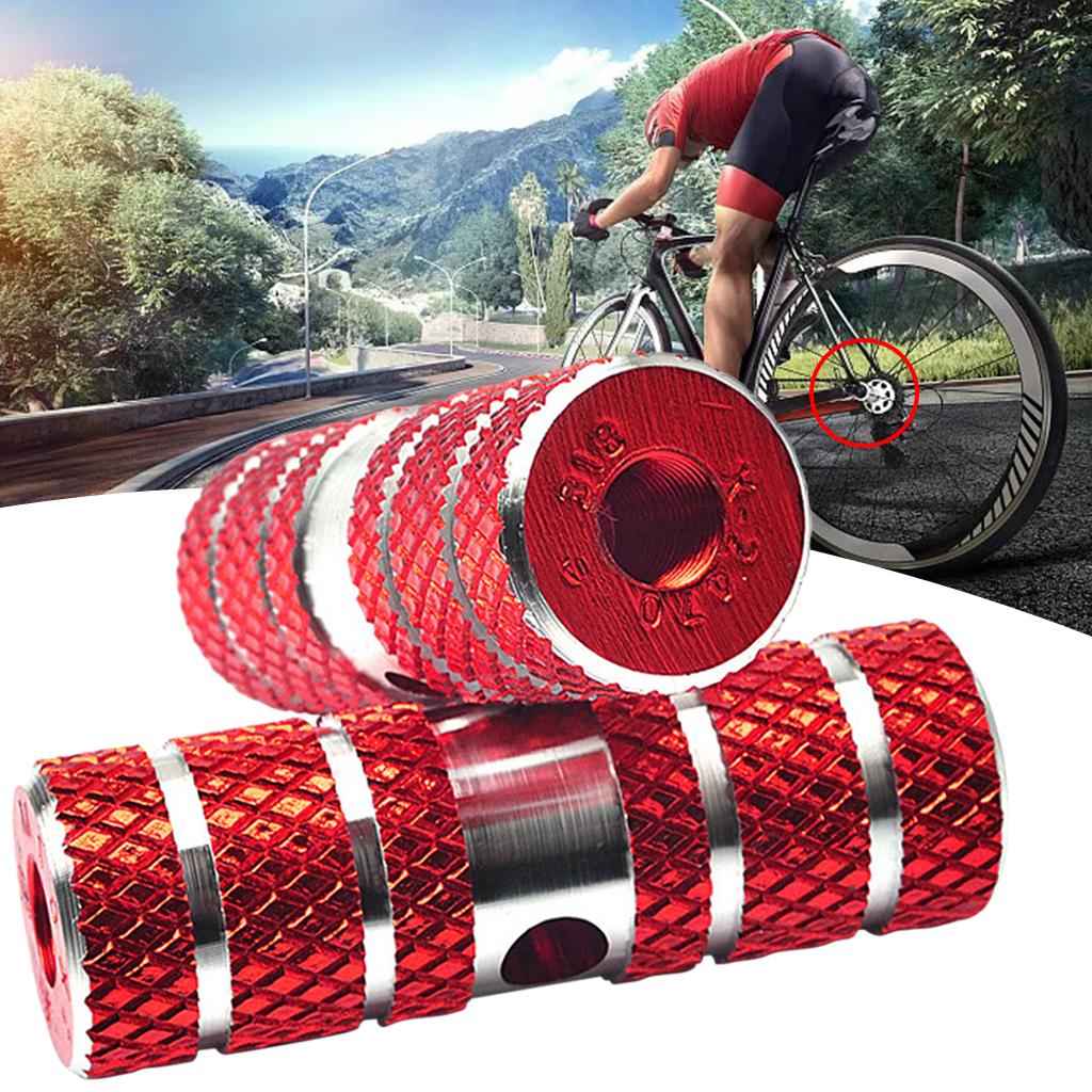 2Pcs Bike Non-slip Pegs for Front Rear Axle Foot Universal Bike Replacement Red