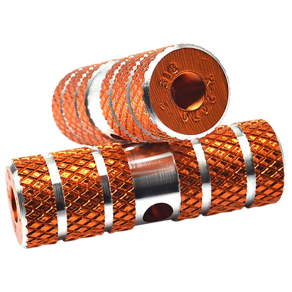 2Pcs Bike Non-slip Pegs for Front Rear Axle Foot Universal Bike Replacement Orange