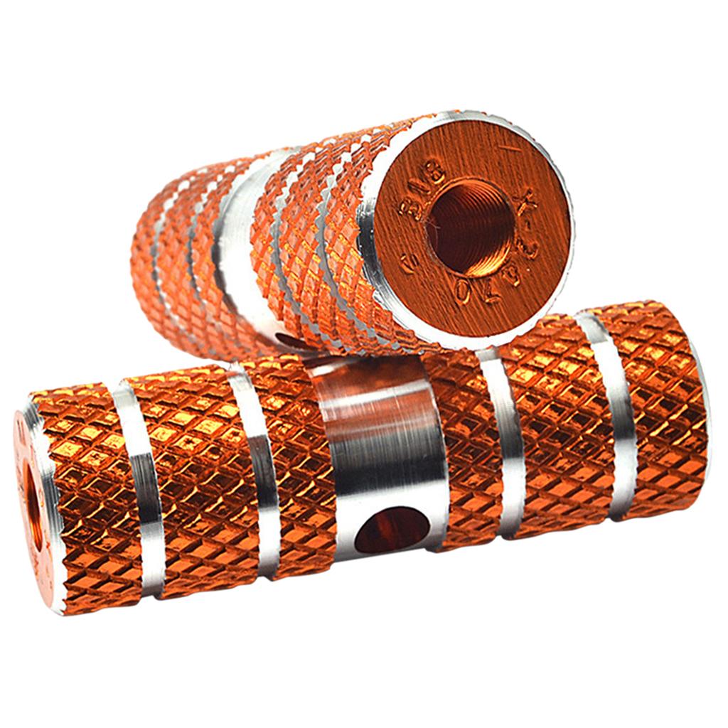 2Pcs Bike Non-slip Pegs for Front Rear Axle Foot Universal Bike Replacement Orange