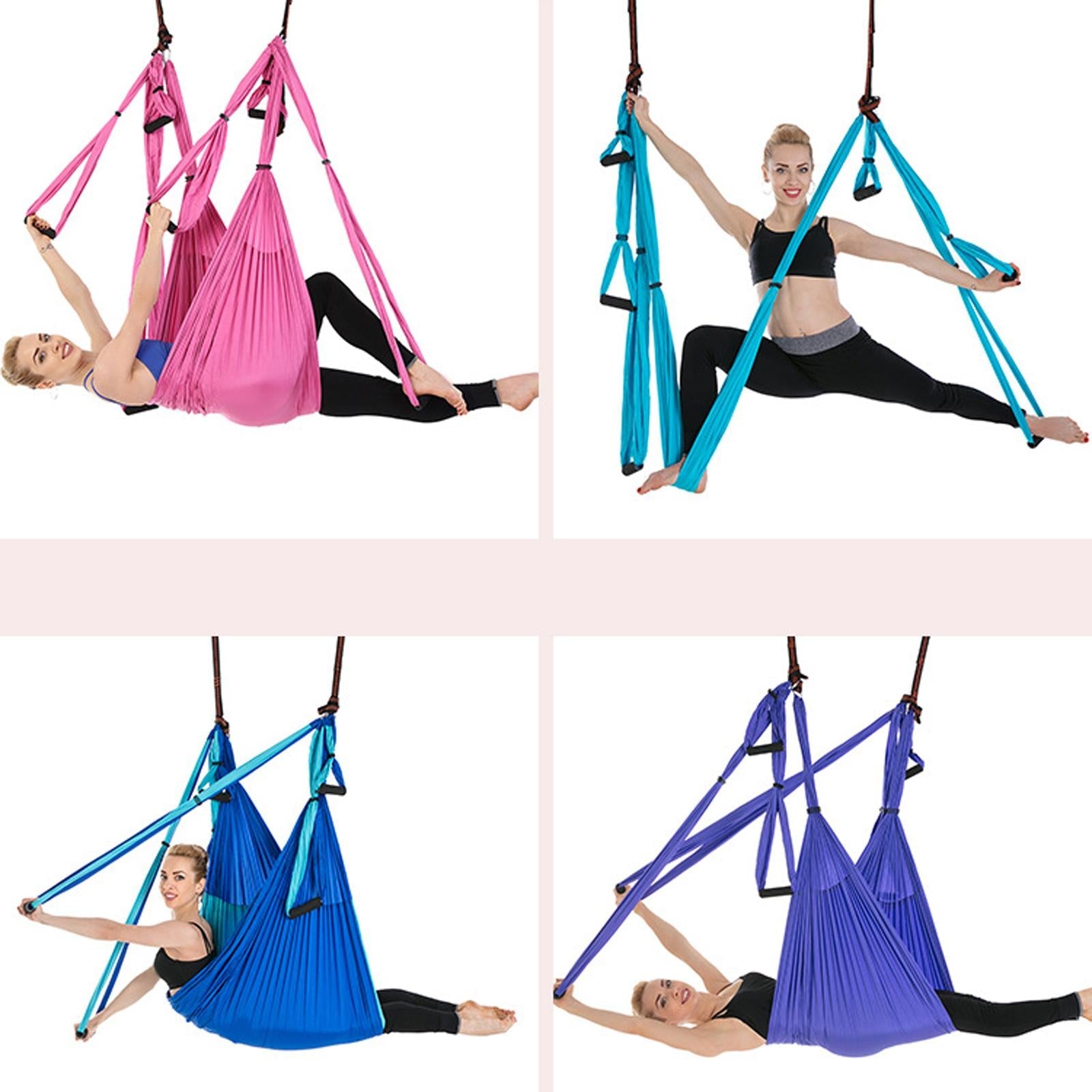 210T Nylon Aerial Yoga Hammock Trapeze Exercise Anti Gravity Pink