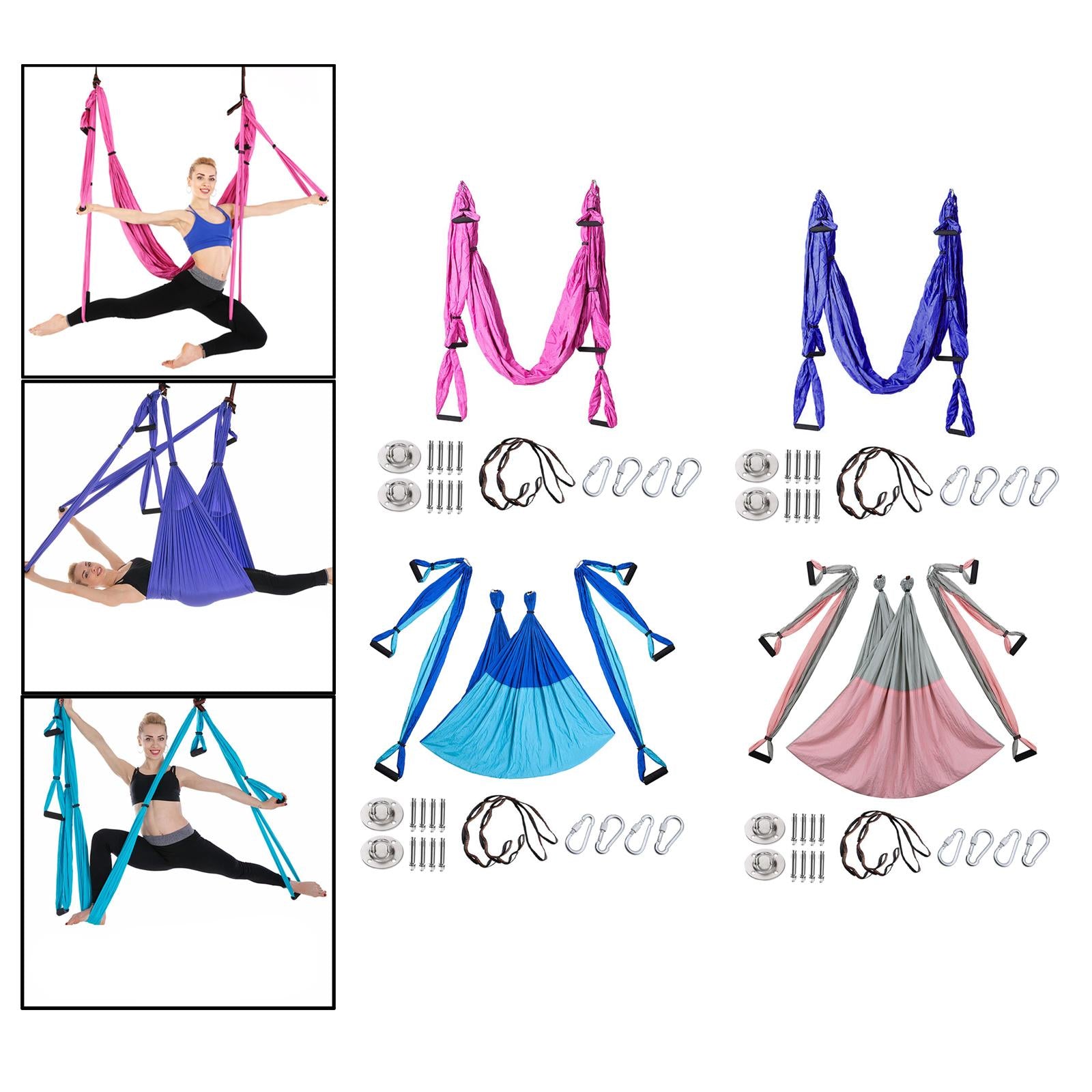 210T Nylon Aerial Yoga Hammock Trapeze Exercise Anti Gravity Pink