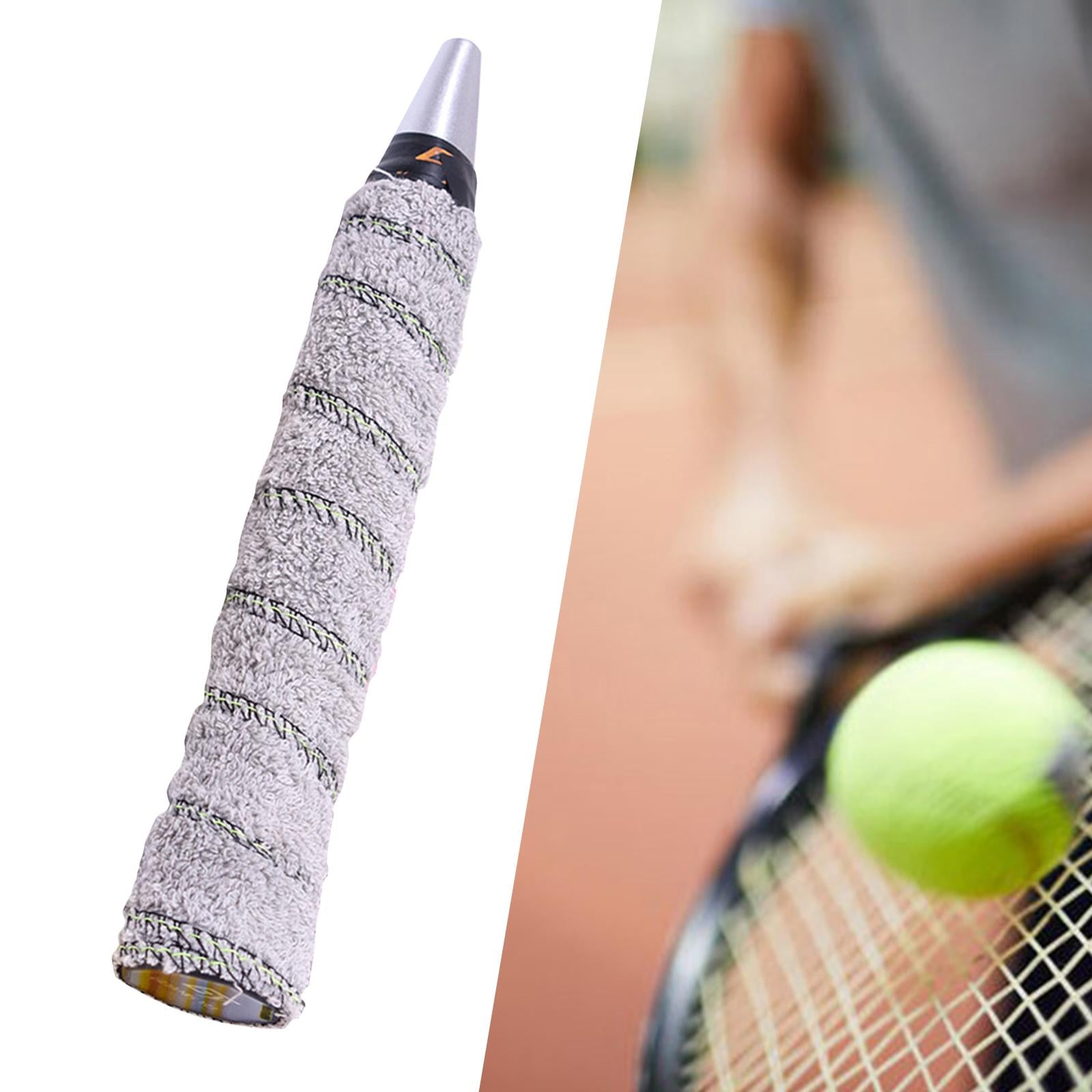 2xCotton Towel Tennis Badminton Racket Grip Wrap Tape Overgrip Non Slip Grey