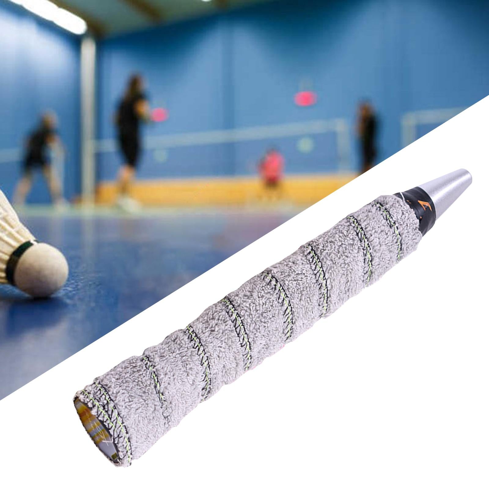 2xCotton Towel Tennis Badminton Racket Grip Wrap Tape Overgrip Non Slip Grey