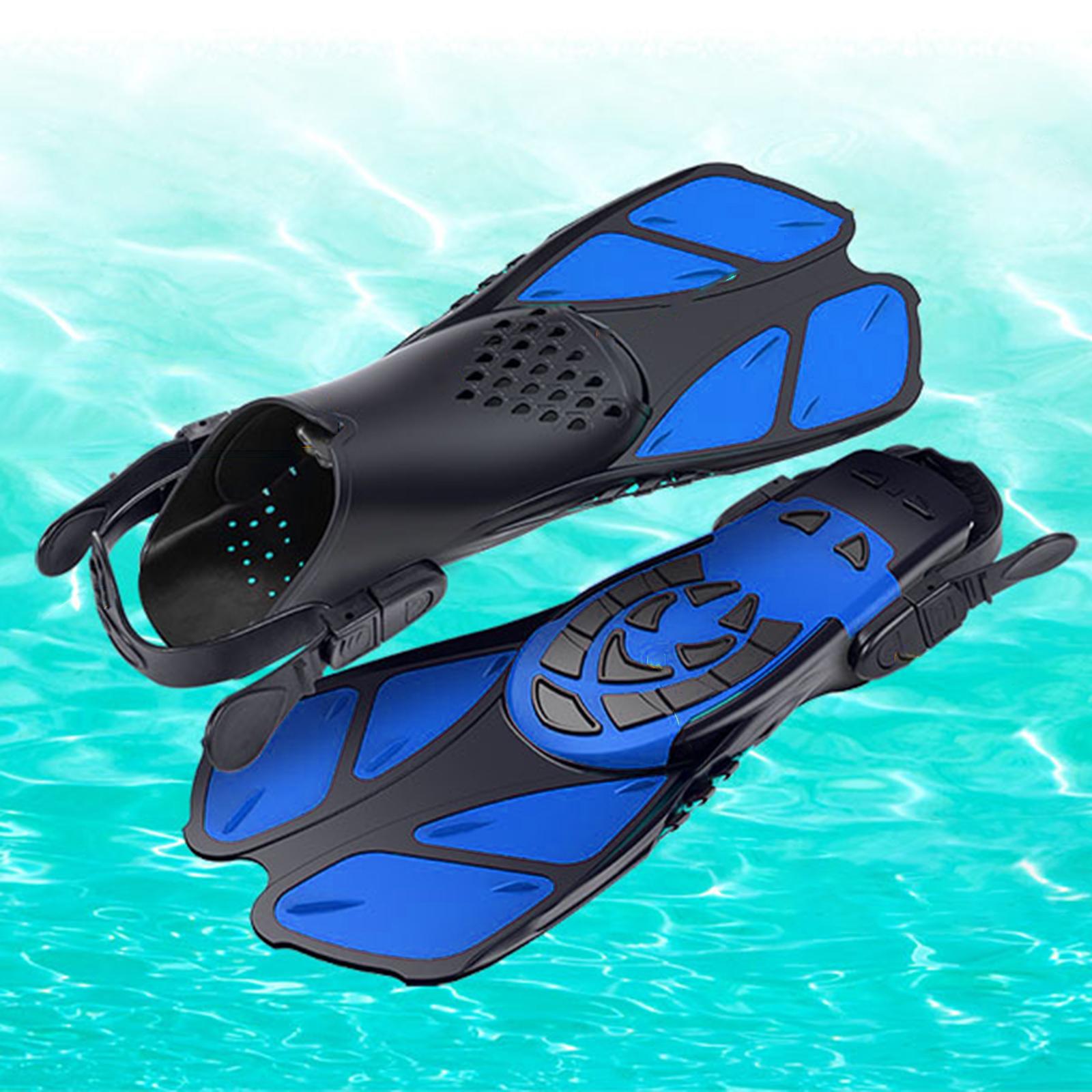 2Pcs Professional Swimming Flippers Swim for Snorkeling Adults L Size Blue