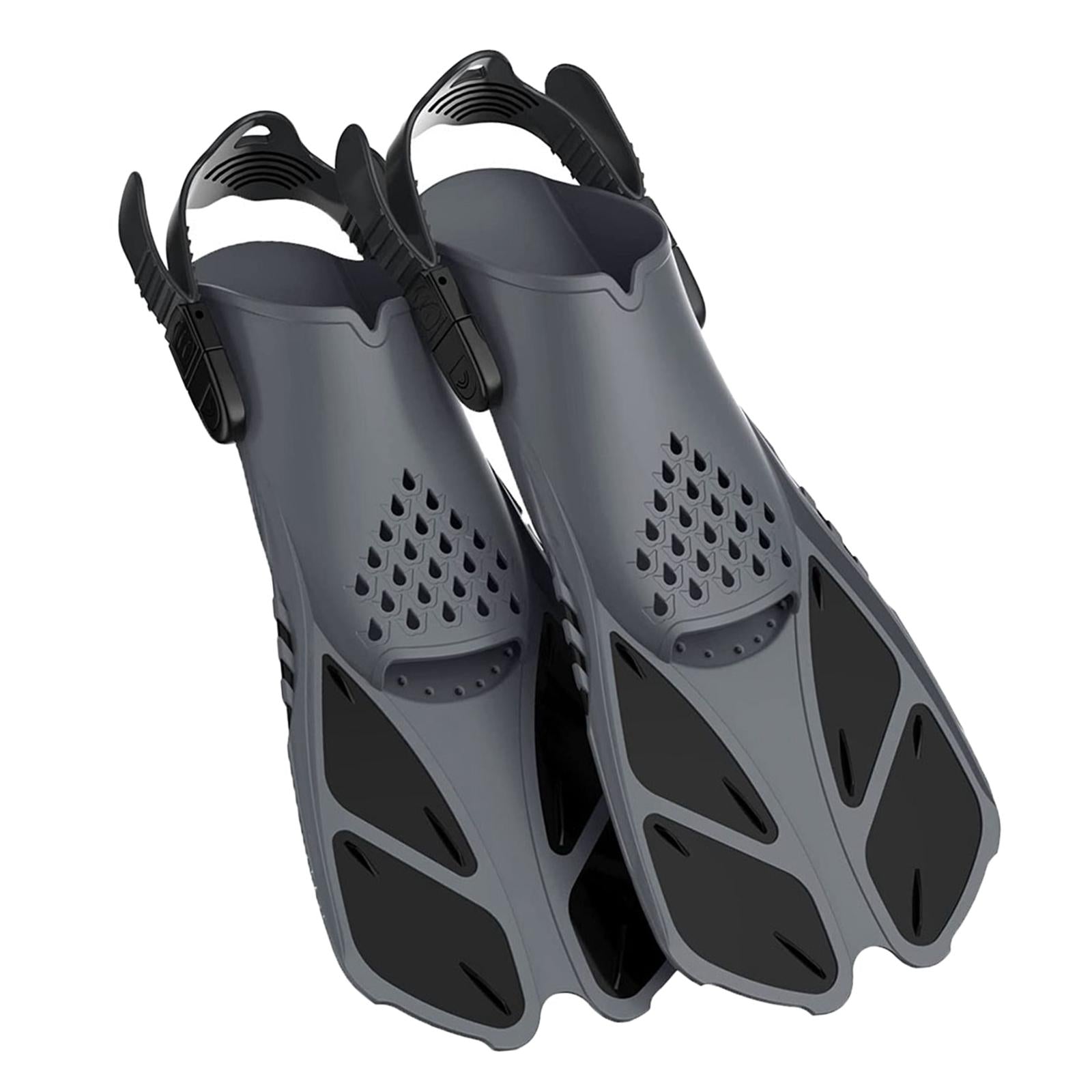2Pcs Professional Swimming Flippers Swim for Snorkeling Adults M Size Black