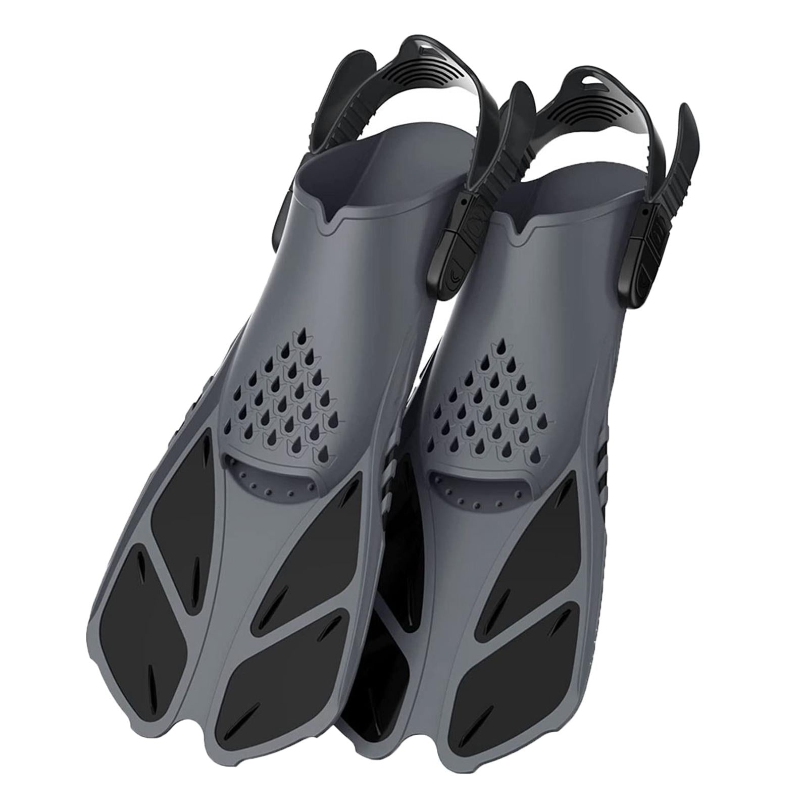 2Pcs Professional Swimming Flippers Swim for Snorkeling Adults M Size Black