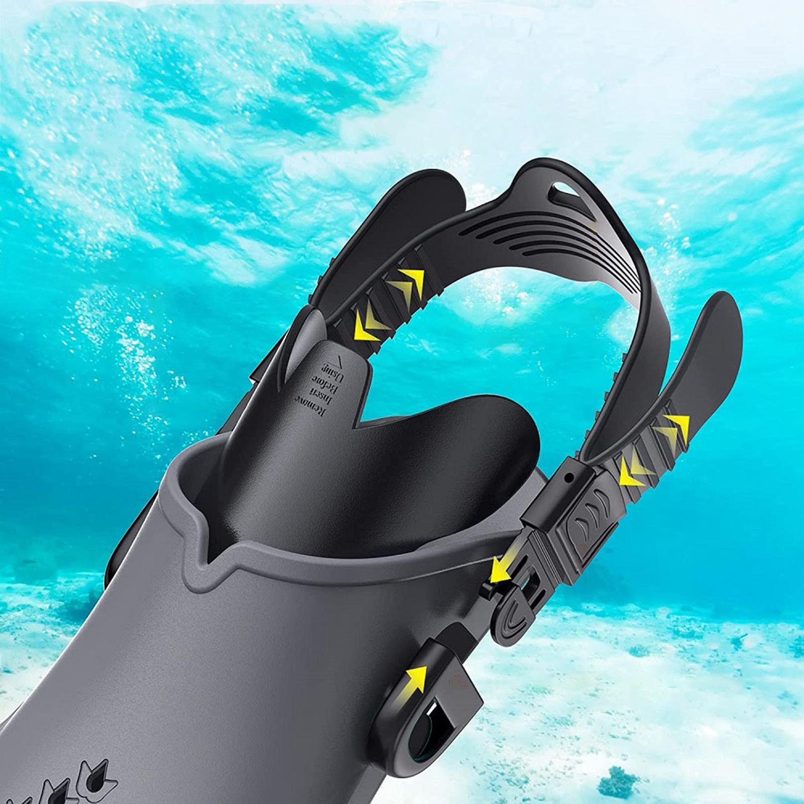 2Pcs Professional Swimming Flippers Swim for Snorkeling Adults M Size Black