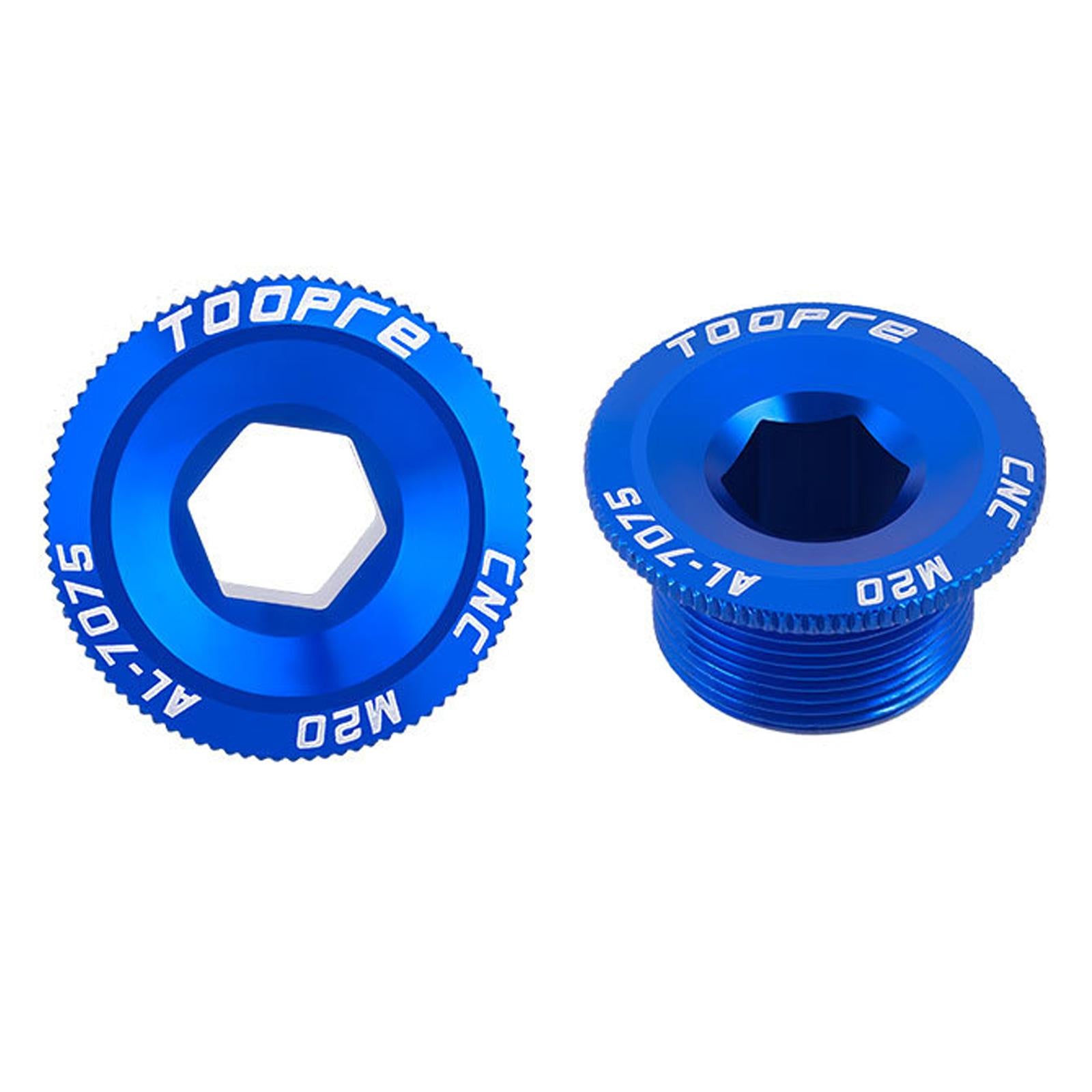 3xBicycle Crank Cover Crankset Bolt M20 Aluminum Alloy Road Bike  Blue 