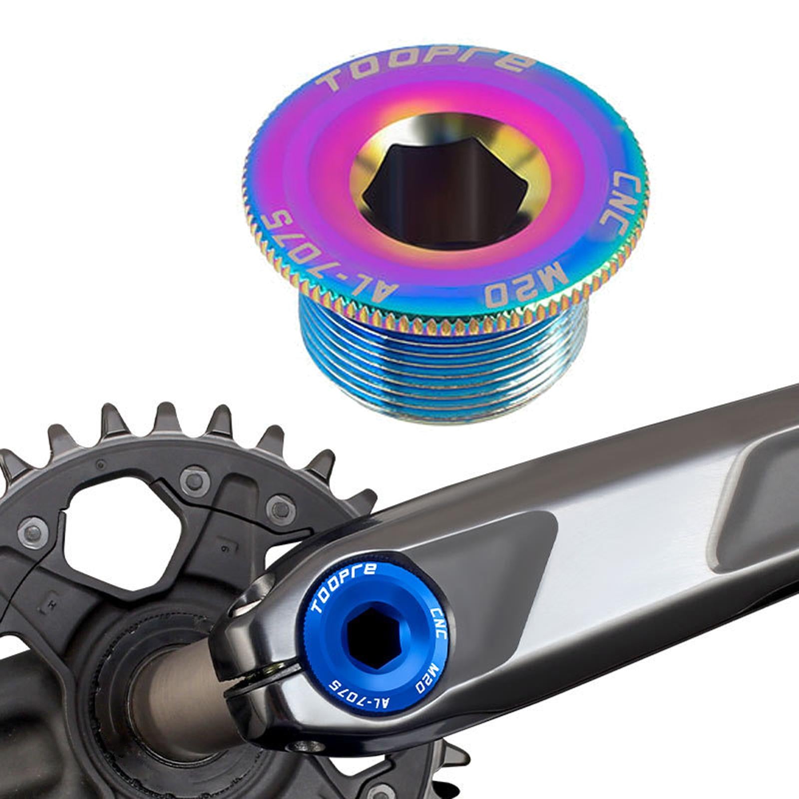 2xBicycle Crank Cover Crankset Bolt M20 Aluminum Alloy Road Bike  Multicolor