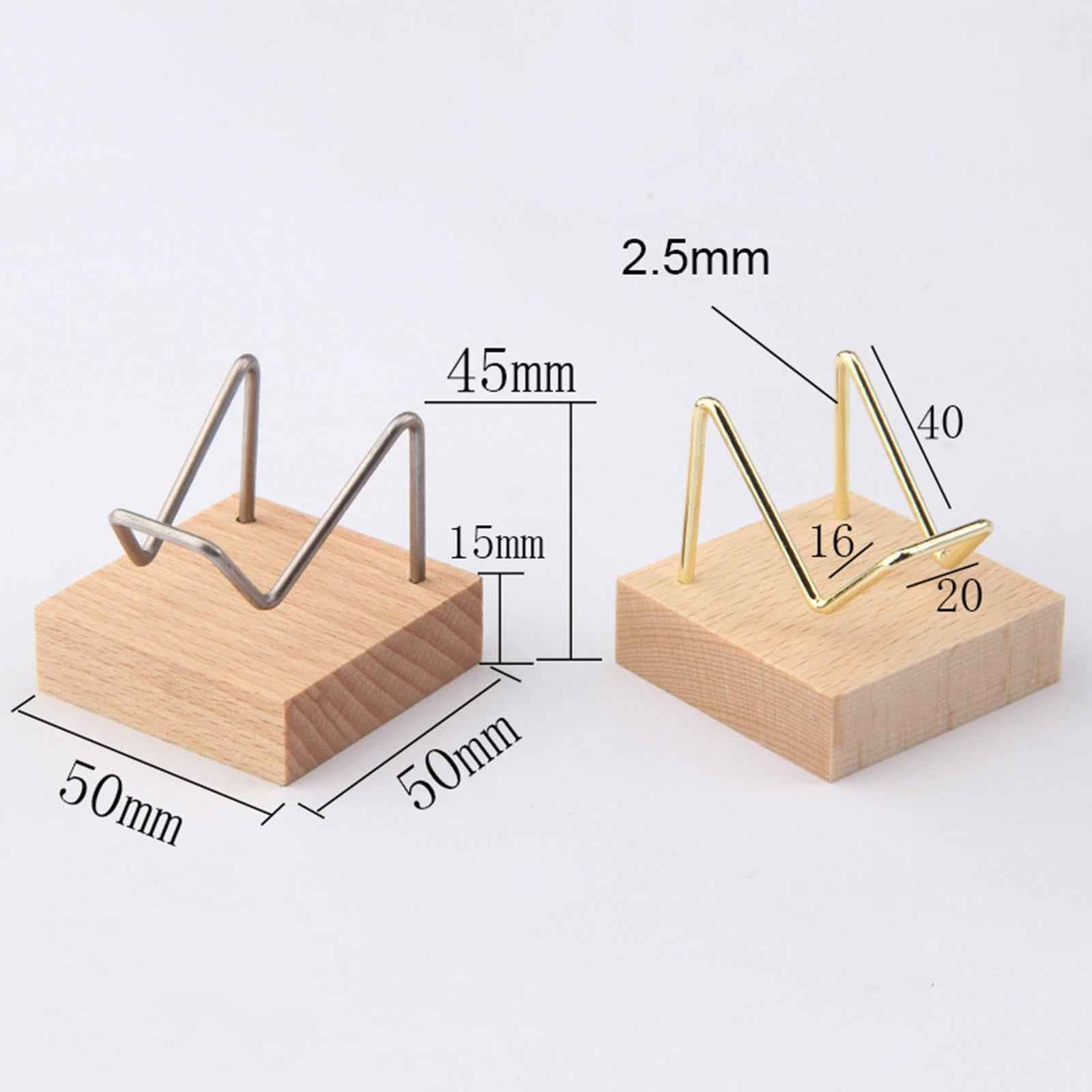 Display Stand Wooden Base Metal Arm for Agate Crystal Cluster Holder Silver