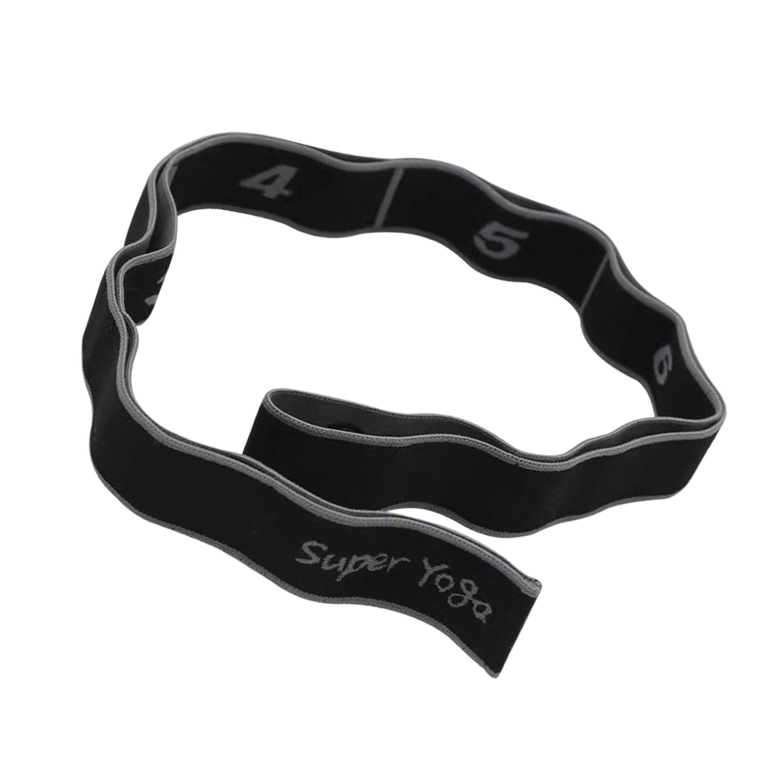 2xYoga Stretching Strap with Loops Sports Elastic Band Foot Train Gray