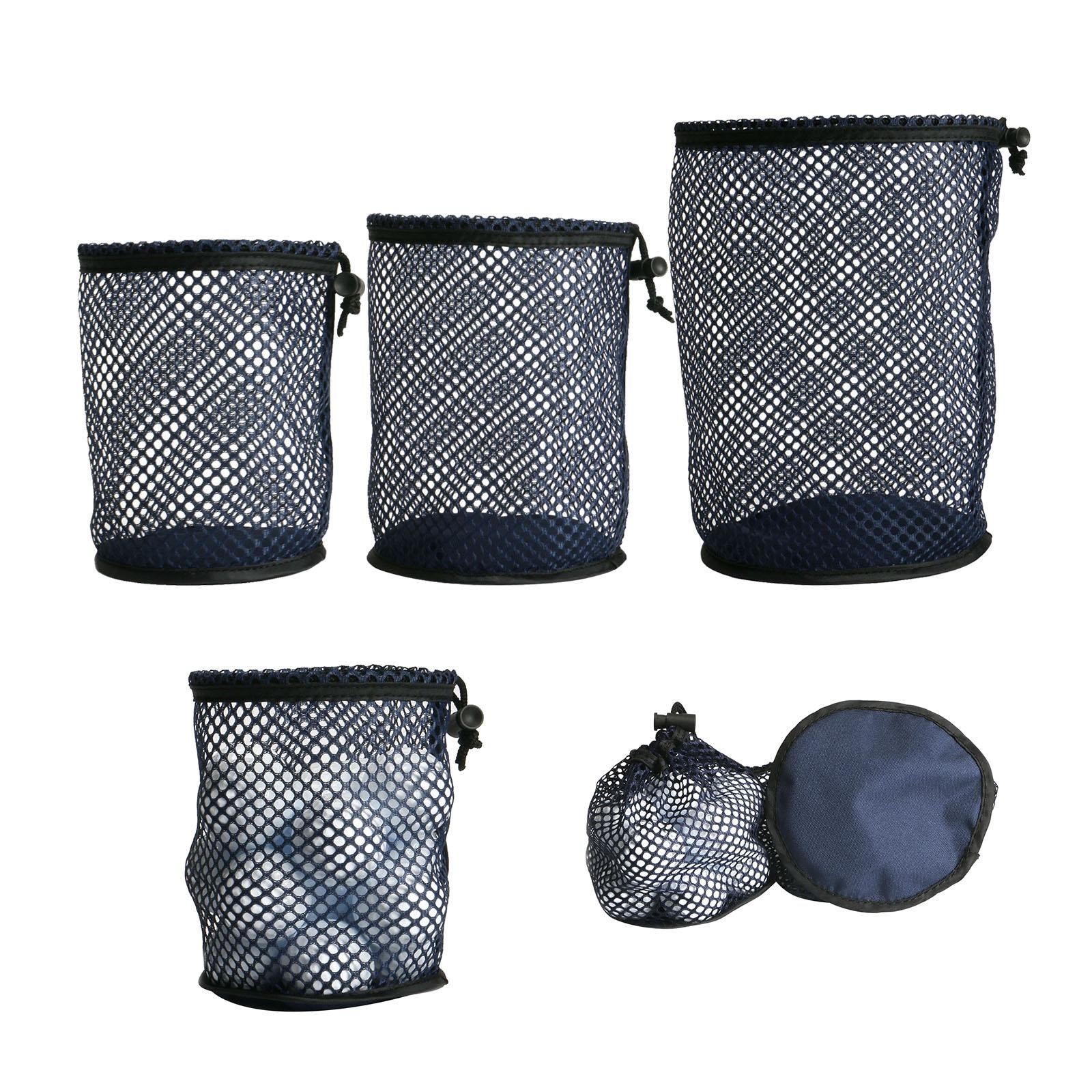 2xMultipurpose Golf Ball Bag Drawstring Pouch Golf Tees Laundry Beach Outdoor Dia 17cm Height 16cm