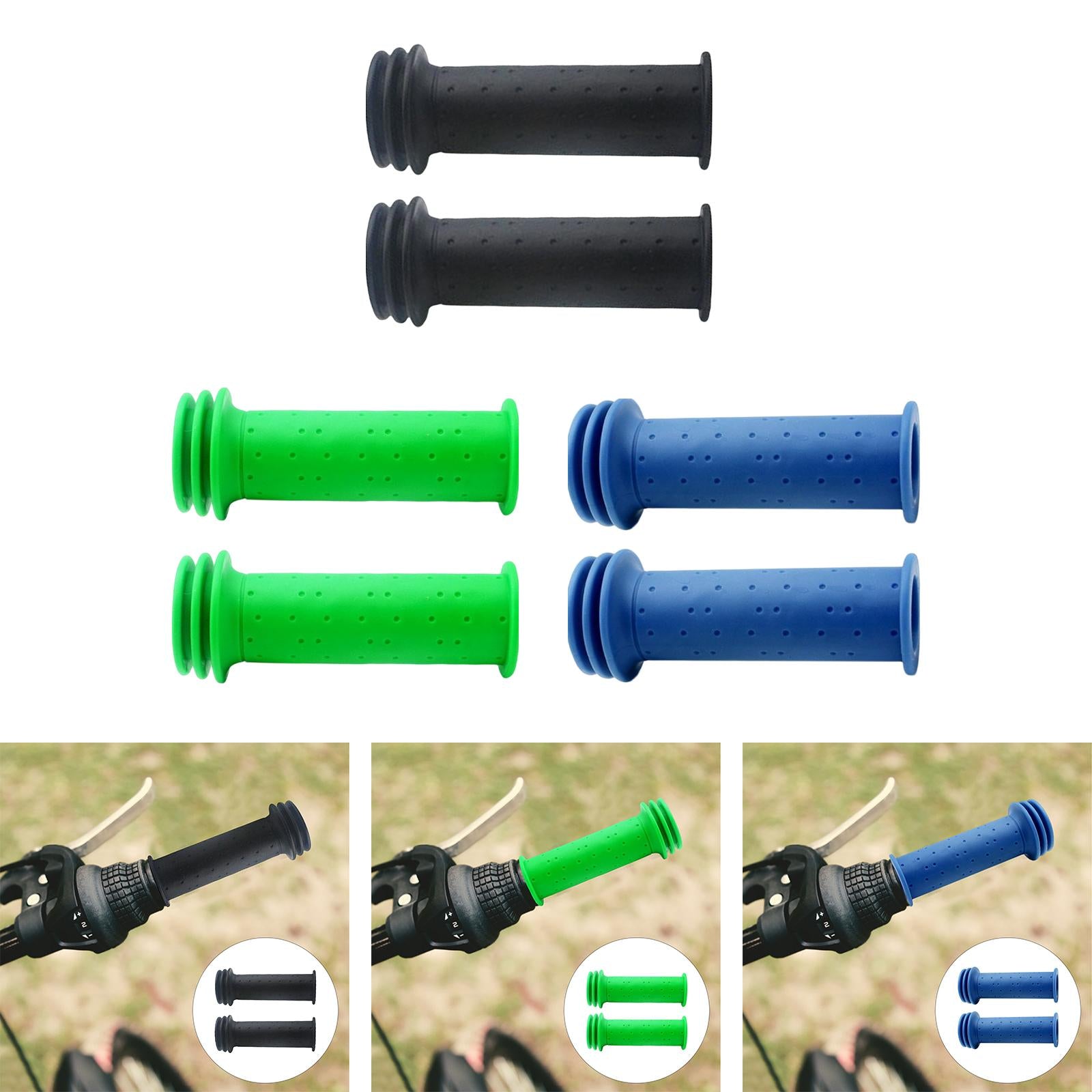 4x2Pcs Mountain Bike Handlebar Grips Anti Slip BMX Children Mountain Bike Black 