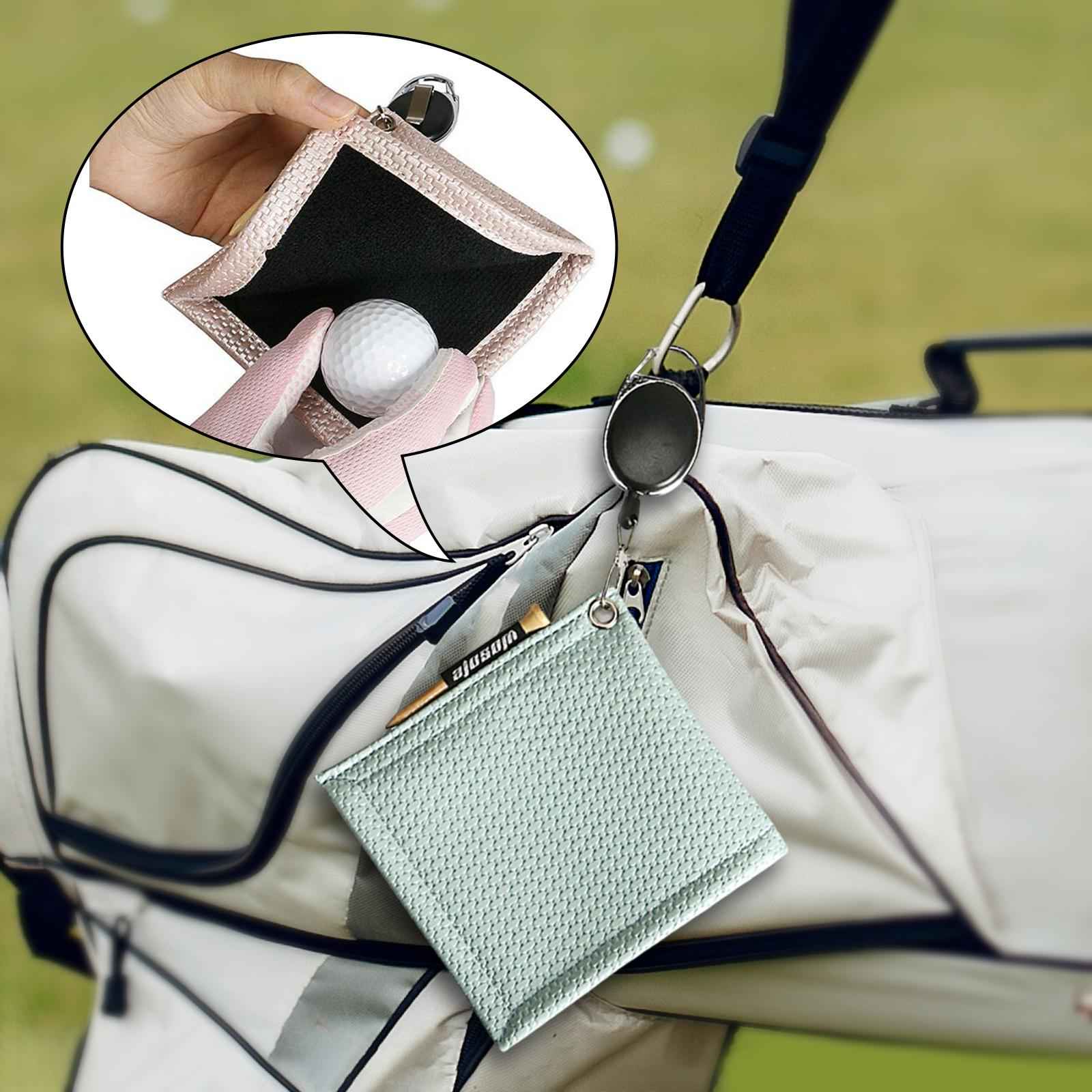 PU Golf Ball Cleaning Towels Golf Club Head Wiping Cloth for Exercise Sports Light Blue