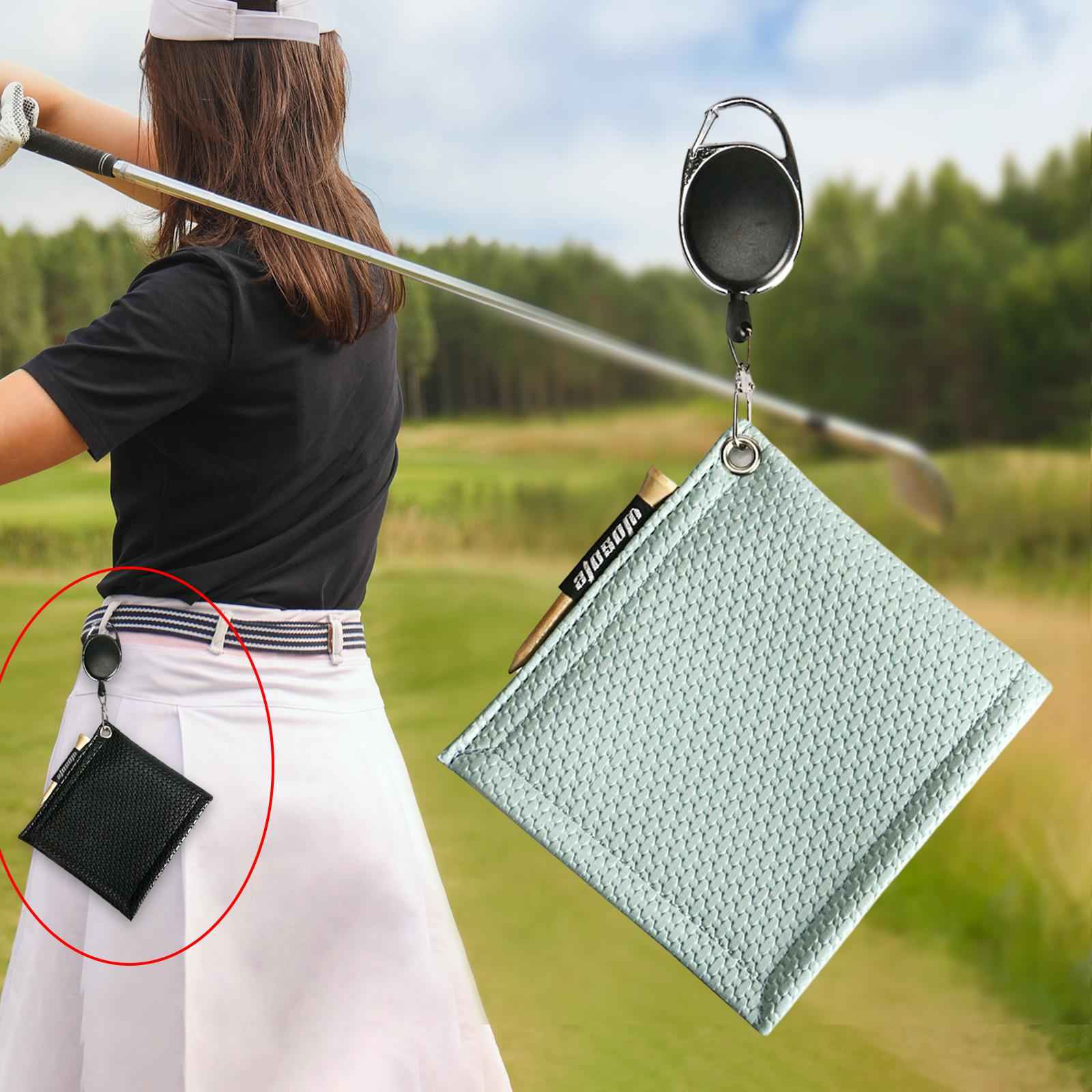 PU Golf Ball Cleaning Towels Golf Club Head Wiping Cloth for Exercise Sports Light Blue