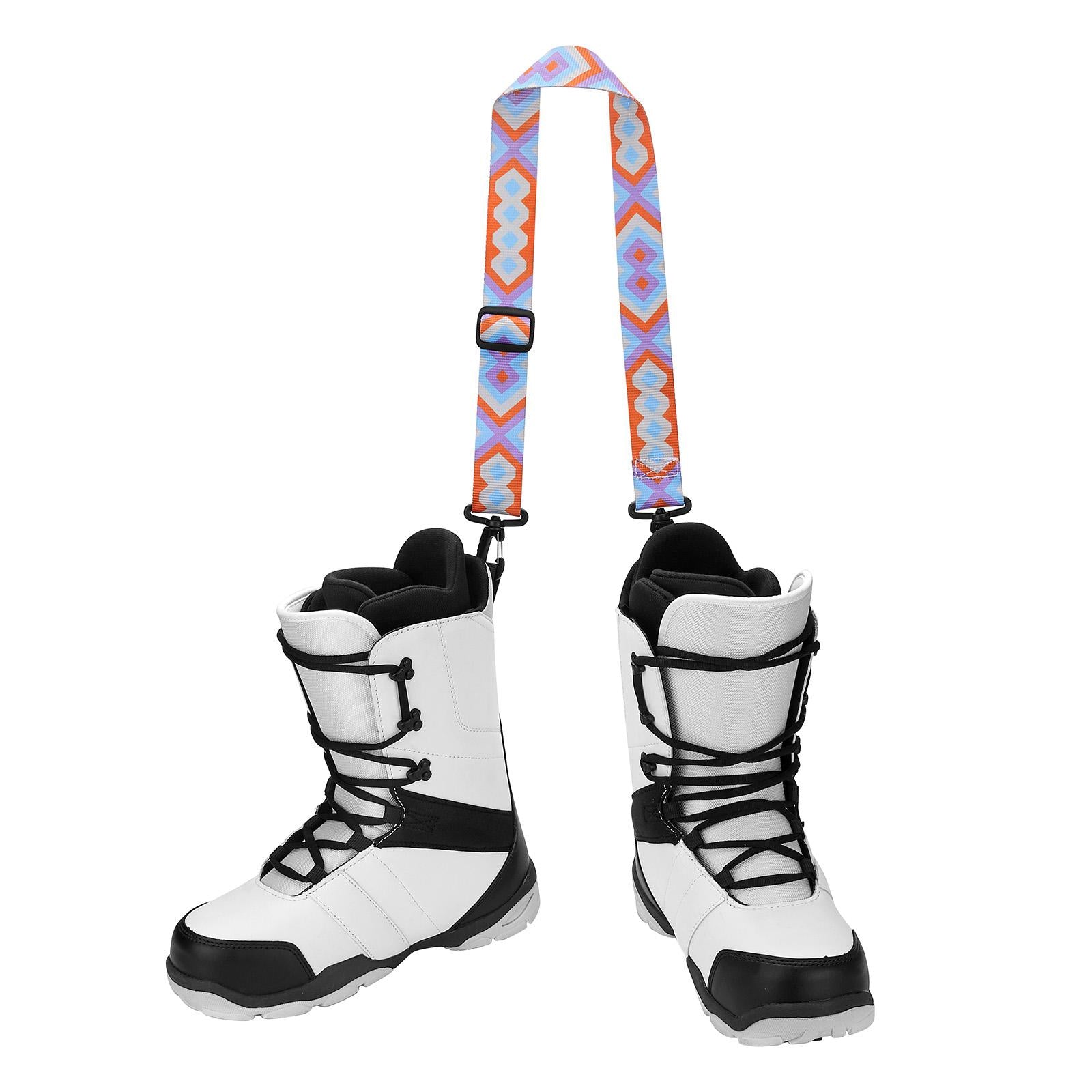 2xSnowboard Ski Boot Carrier Strap Shoulder Belt Portable Skates Carry Leash Purple