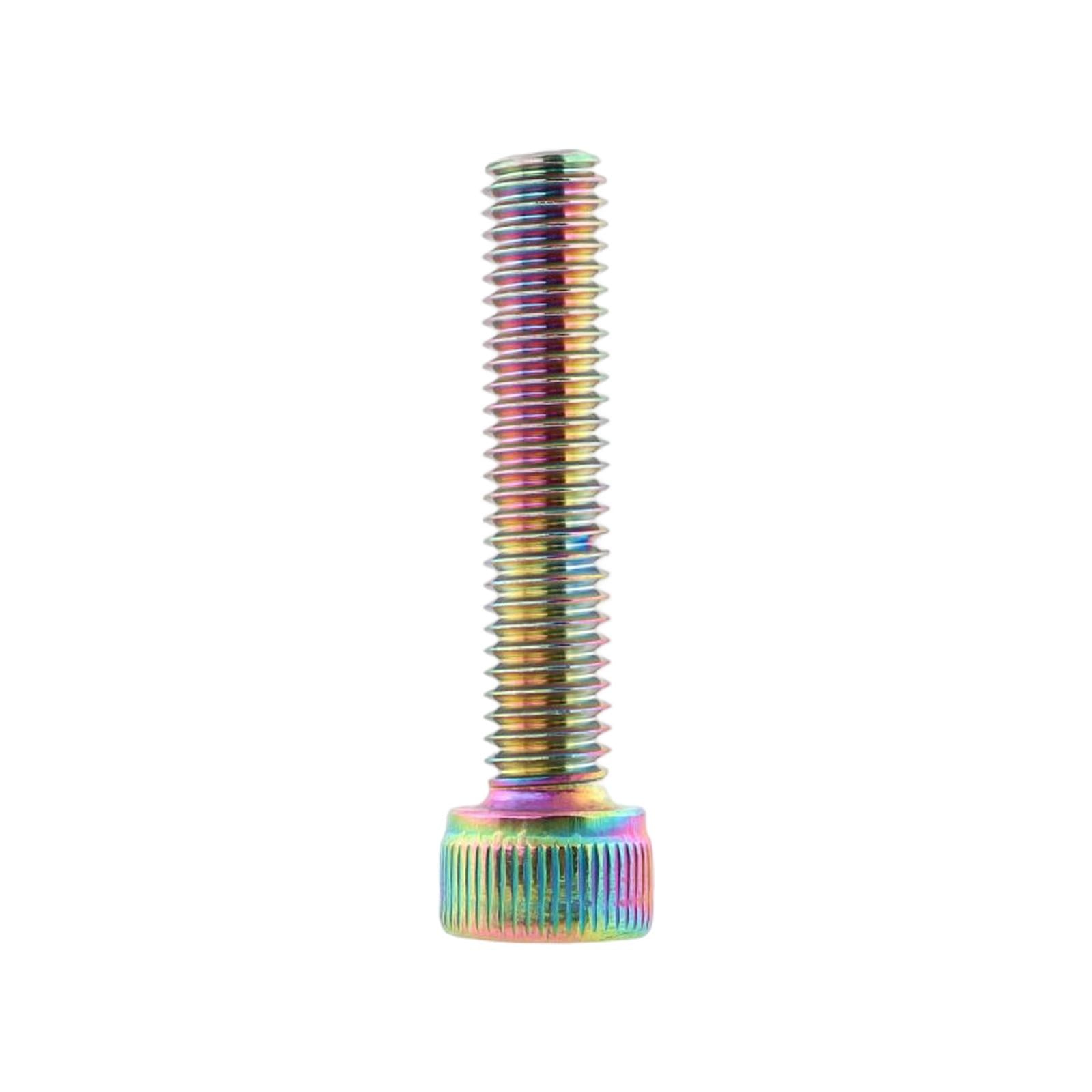 2xBike Headset Bolt Screw M6 Road Aluminum Alloy Cycling Folding Bike Metal Multicolor
