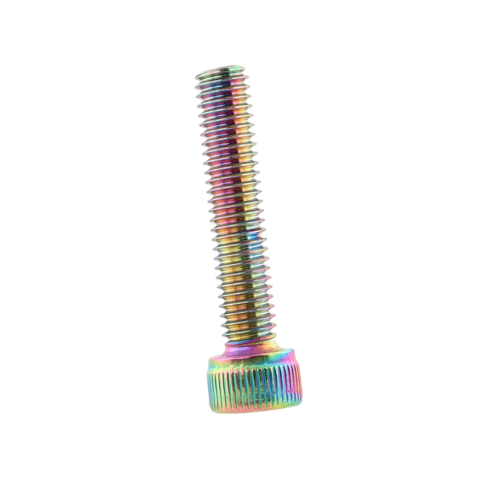 2xBike Headset Bolt Screw M6 Road Aluminum Alloy Cycling Folding Bike Metal Multicolor