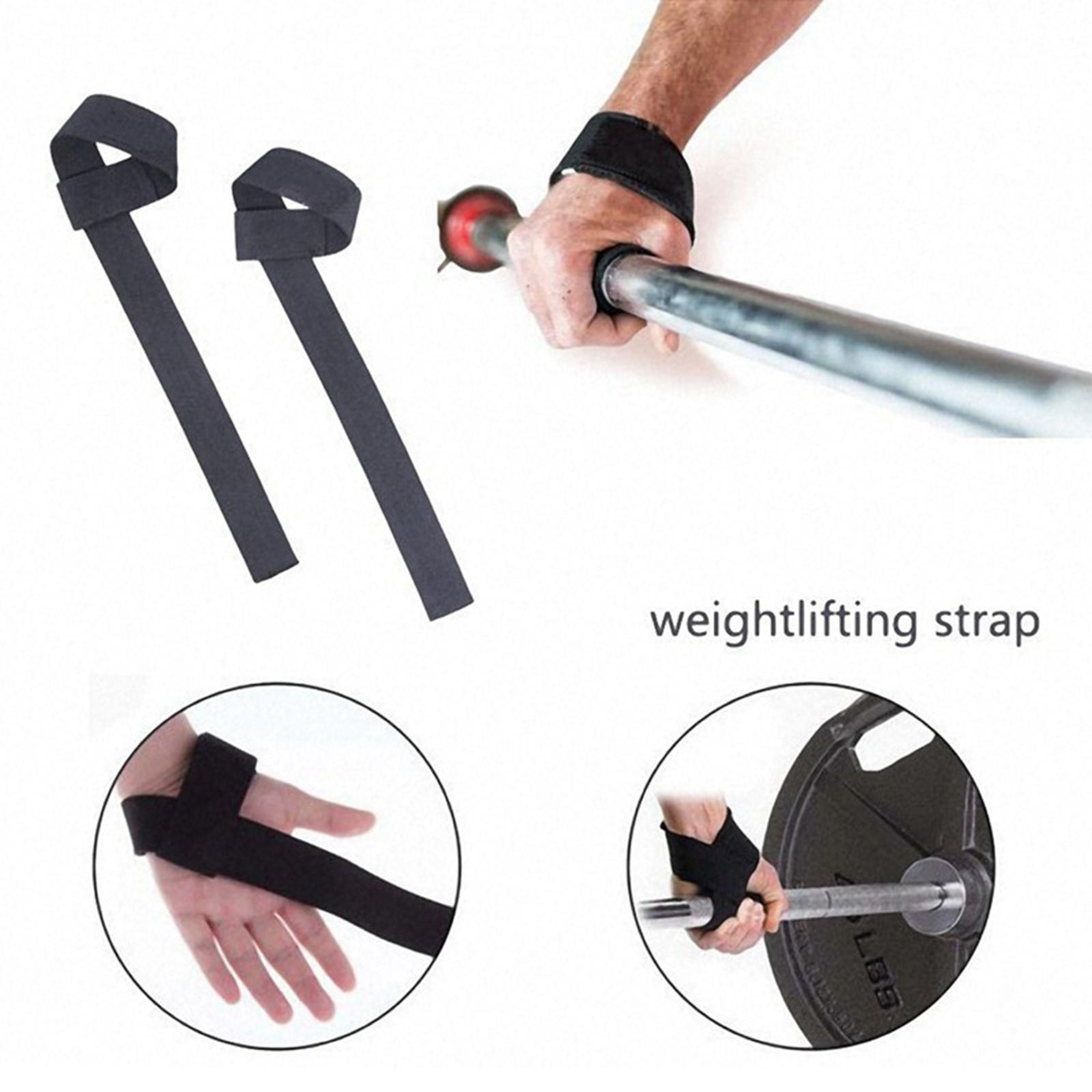 4x1 Pair Weight Lifting Straps Wrist Support Wraps for Fitness Bodybuilding