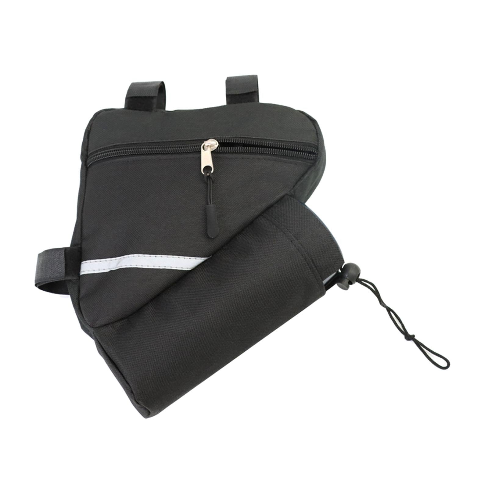 2xTriangle Bike Frame Bag Cycling Bicycle Pouch Sports for Repair Tools Cards With Bottle Holder
