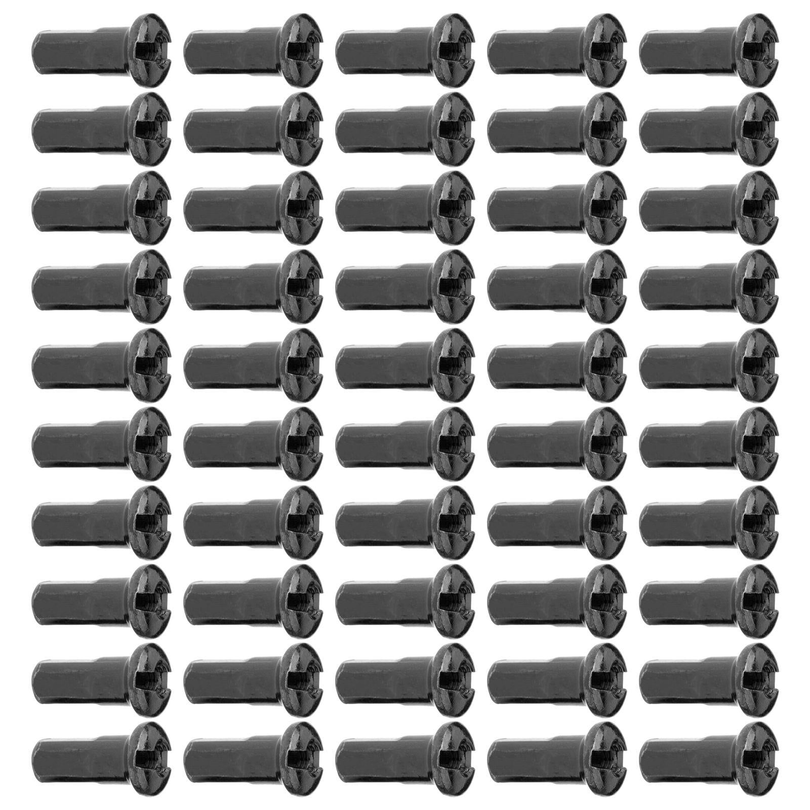 2x50Pcs Bike Spoke Nipples Spoke Decoration End Tips Nipples Bicycle Spoke Cap 13mm  13G Black