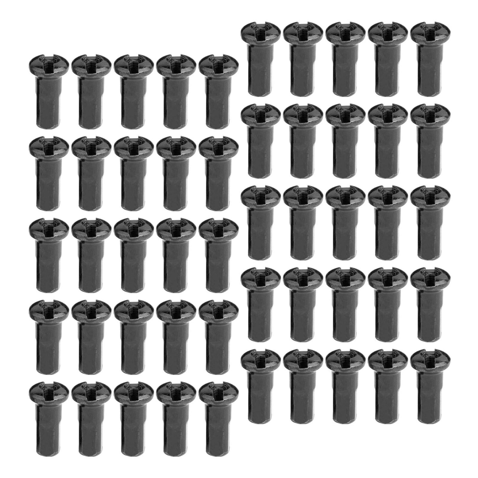 2x50Pcs Bike Spoke Nipples Spoke Decoration End Tips Nipples Bicycle Spoke Cap 13mm  13G Black