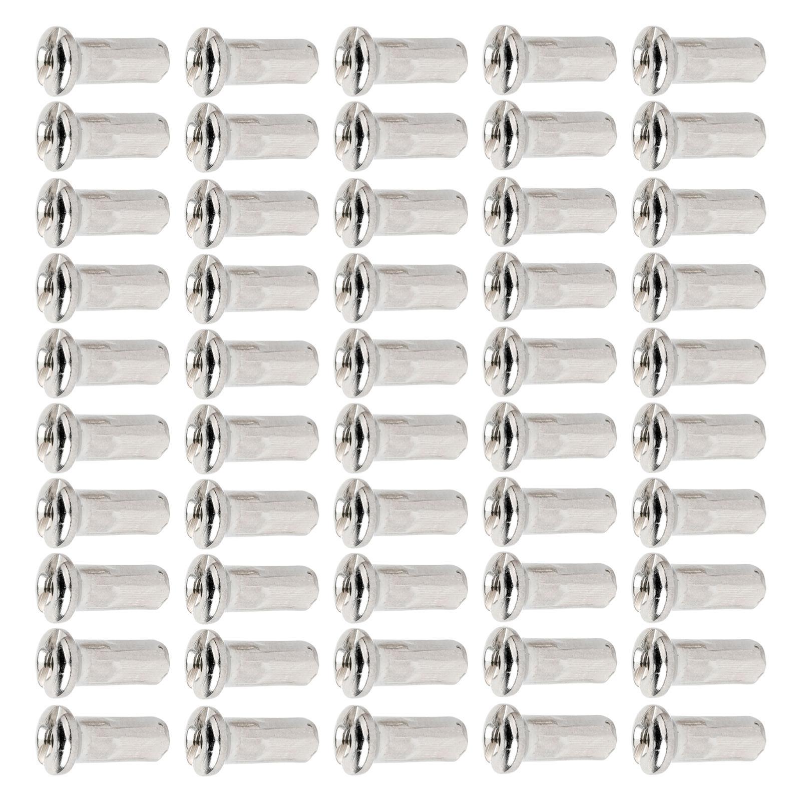 4x50Pcs Bike Spoke Nipples Spoke Decoration End Tips Nipples Bicycle Spoke Cap 12mm  14G Argent  