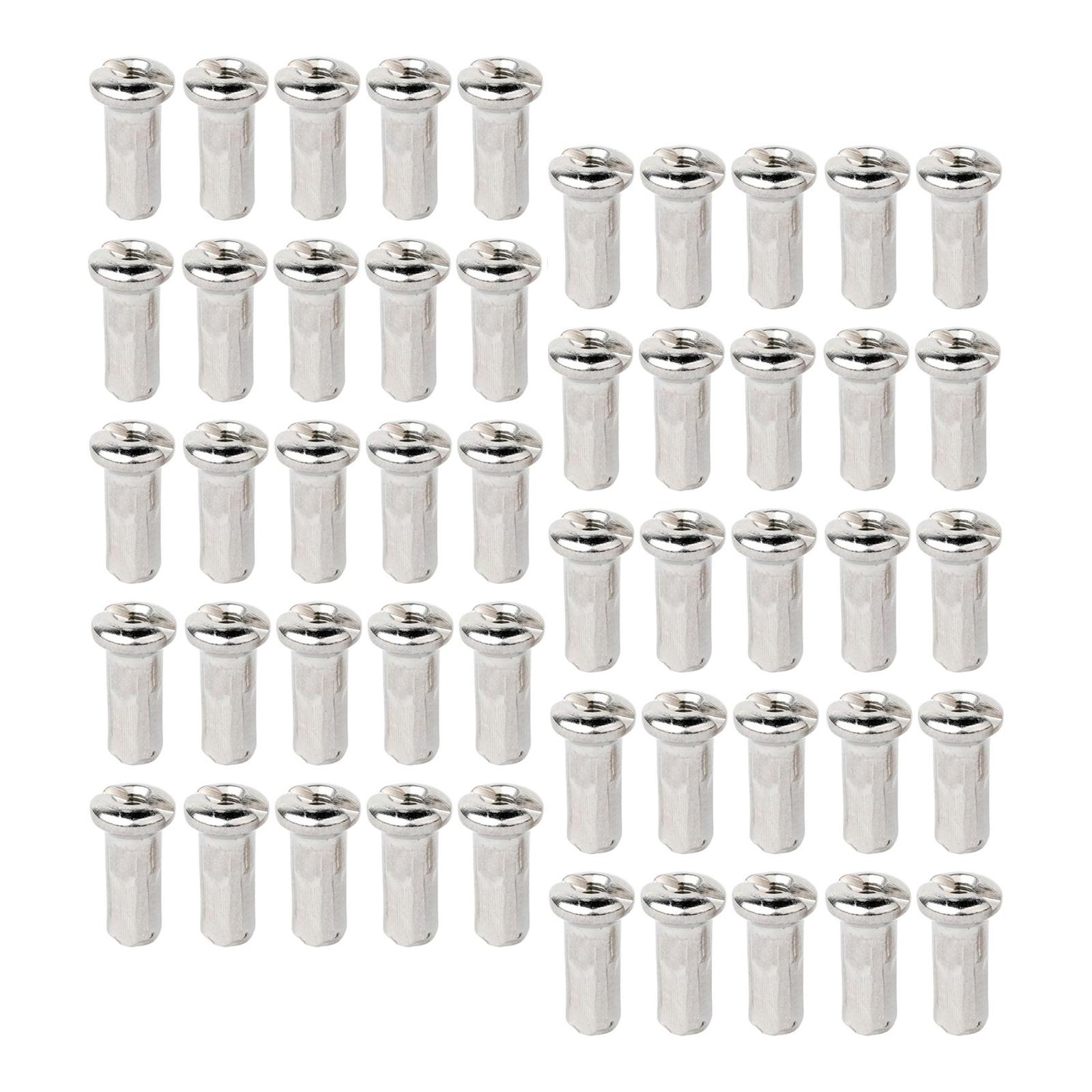 2x50Pcs Bike Spoke Nipples Spoke Decoration End Tips Nipples Bicycle Spoke Cap 12mm  14G Argent  