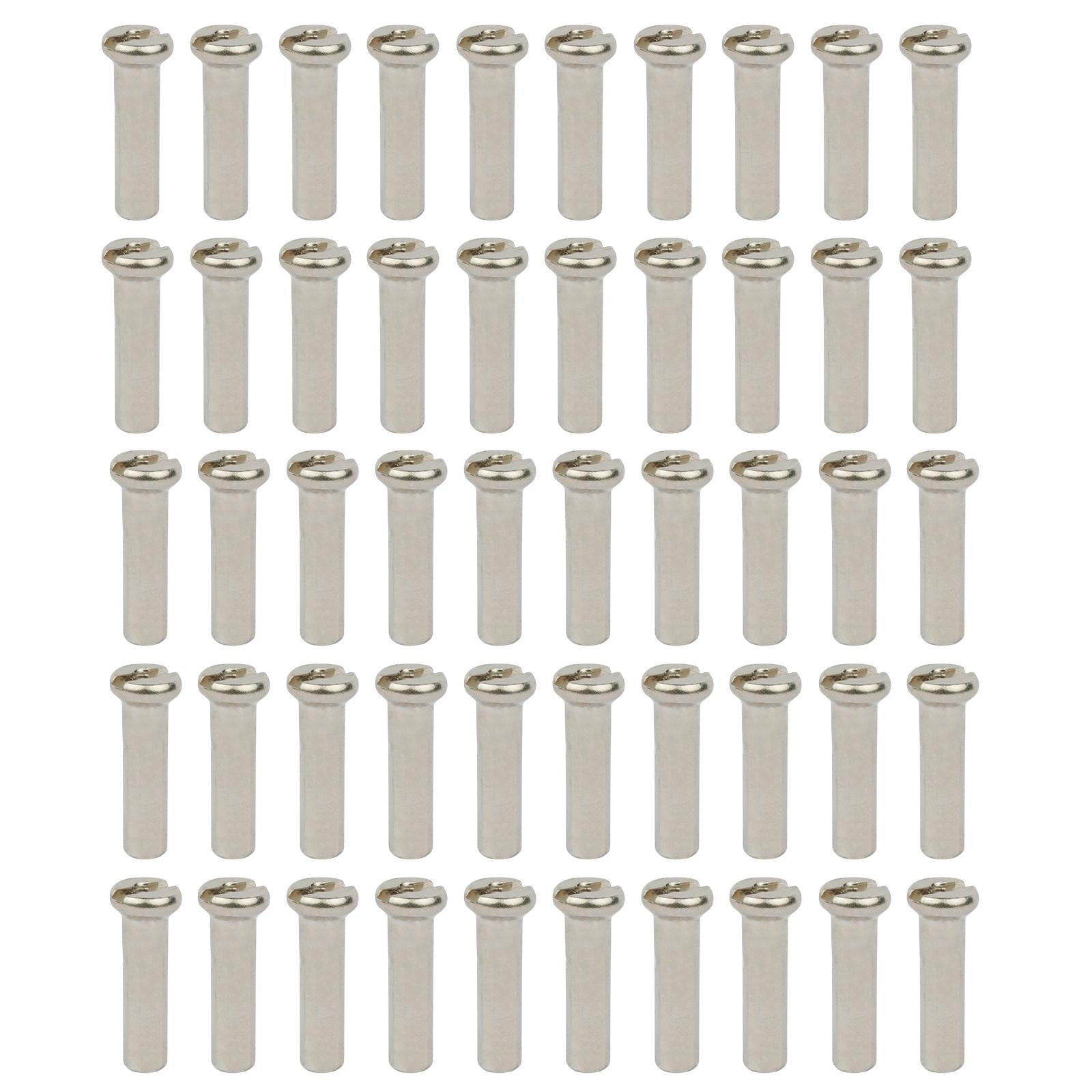 4x50Pcs Bike Spoke Nipples Spoke Decoration End Tips Nipples Bicycle Spoke Cap 16mm 14G Argent  