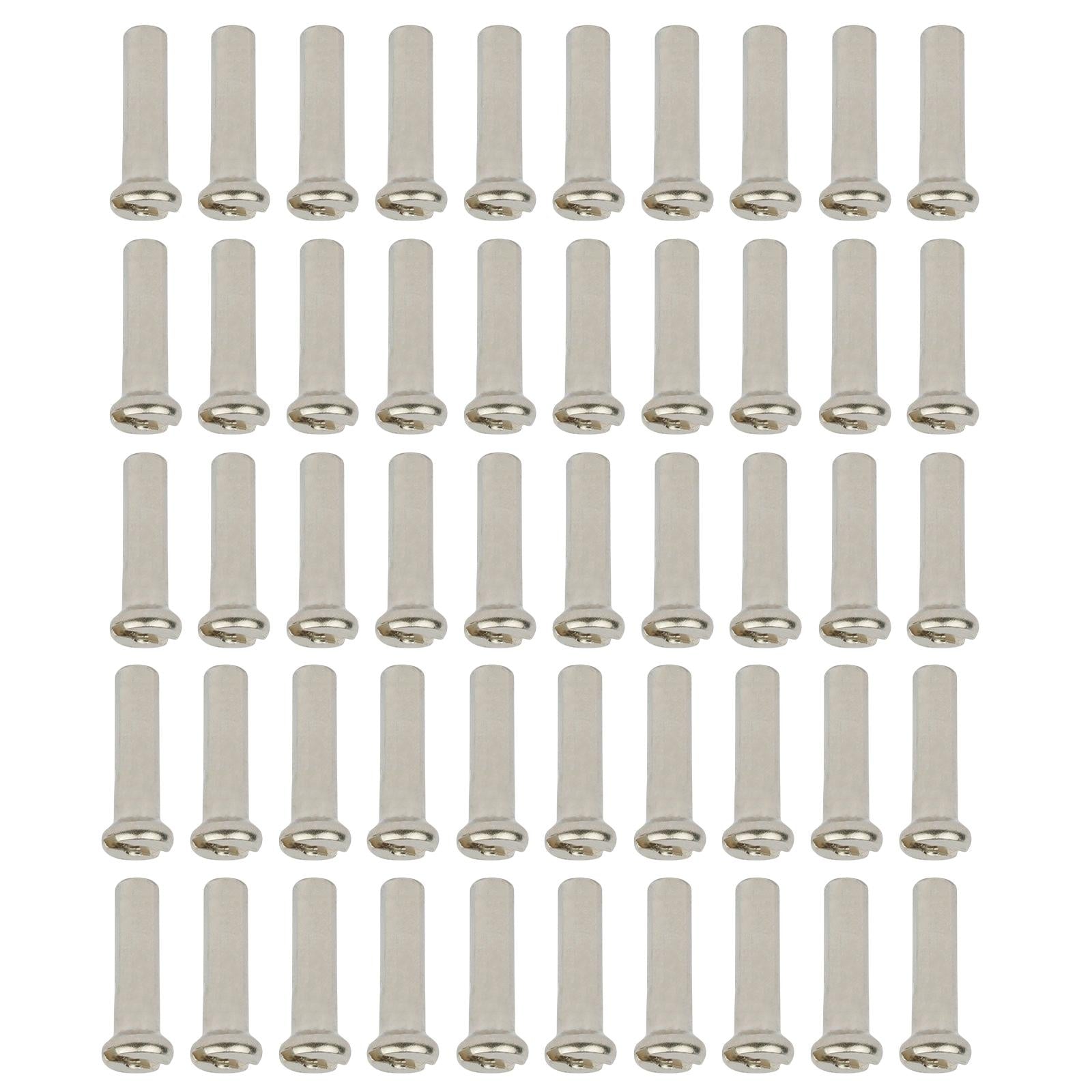 4x50Pcs Bike Spoke Nipples Spoke Decoration End Tips Nipples Bicycle Spoke Cap 16mm 14G Argent  