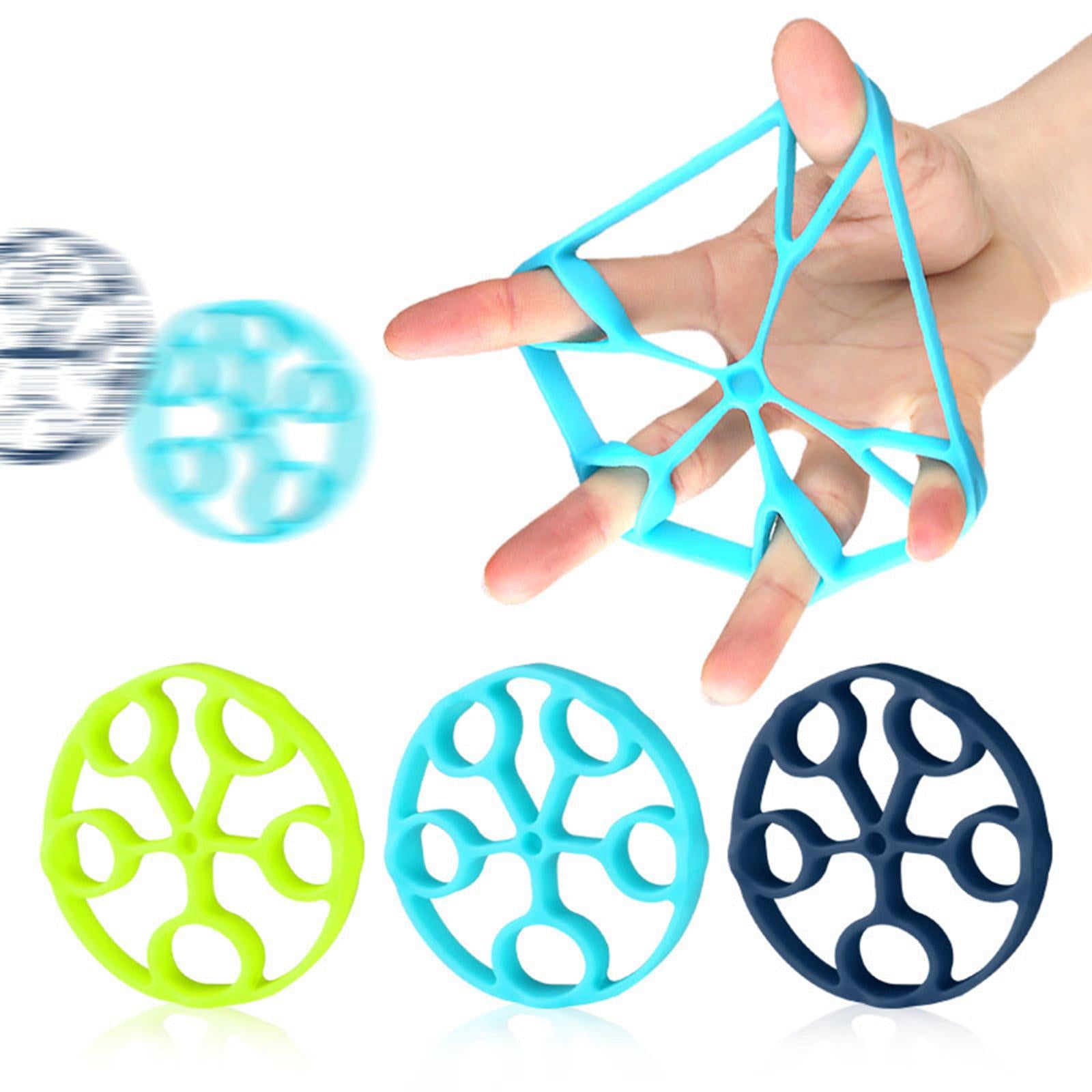 2xSilicone Finger Strengthener Forearm Pianist Exercise Hand Gripper Exerciser Blue 8.8LB