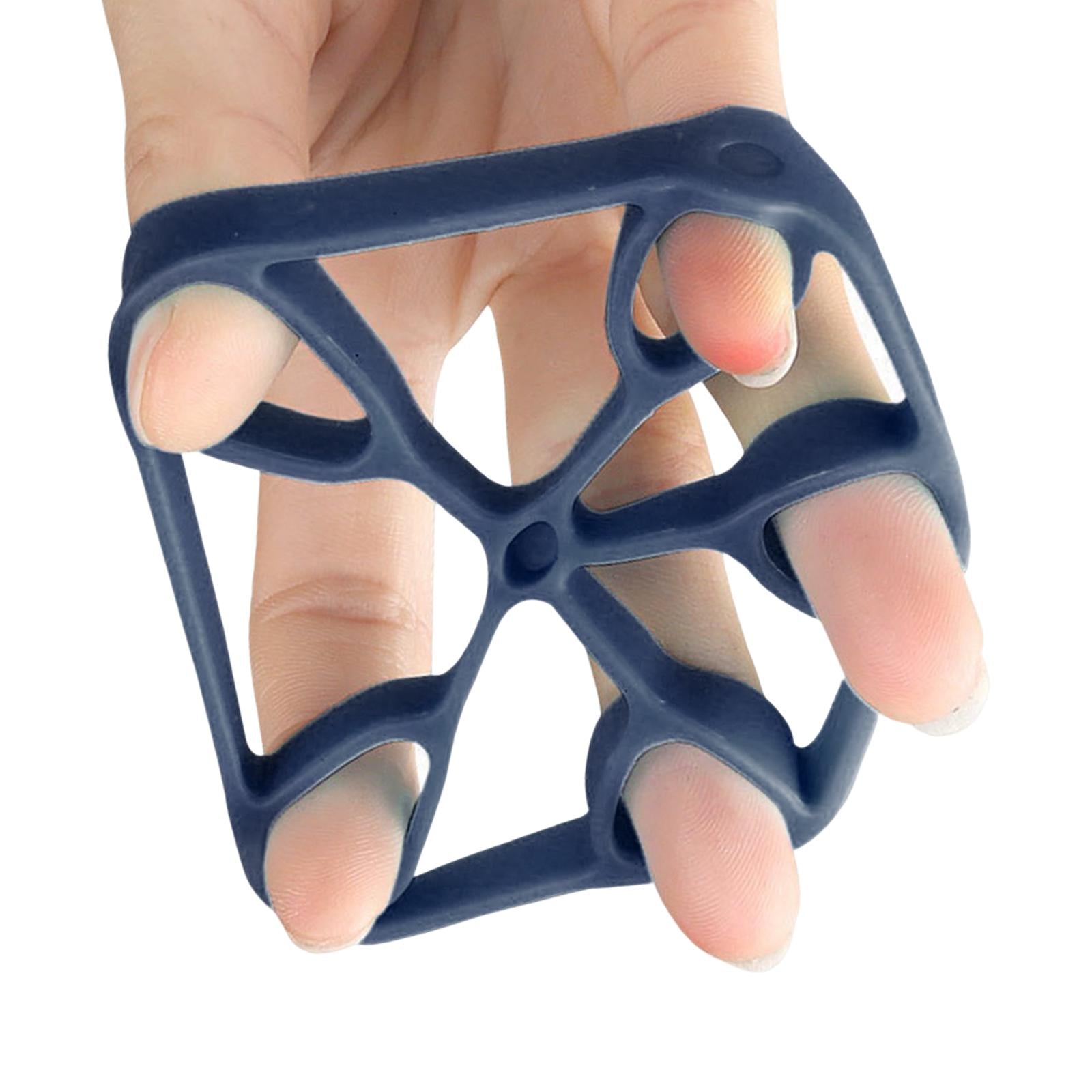 3xSilicone Finger Strengthener Forearm Pianist Exercise Hand Gripper Exerciser Dark Blue 11LB