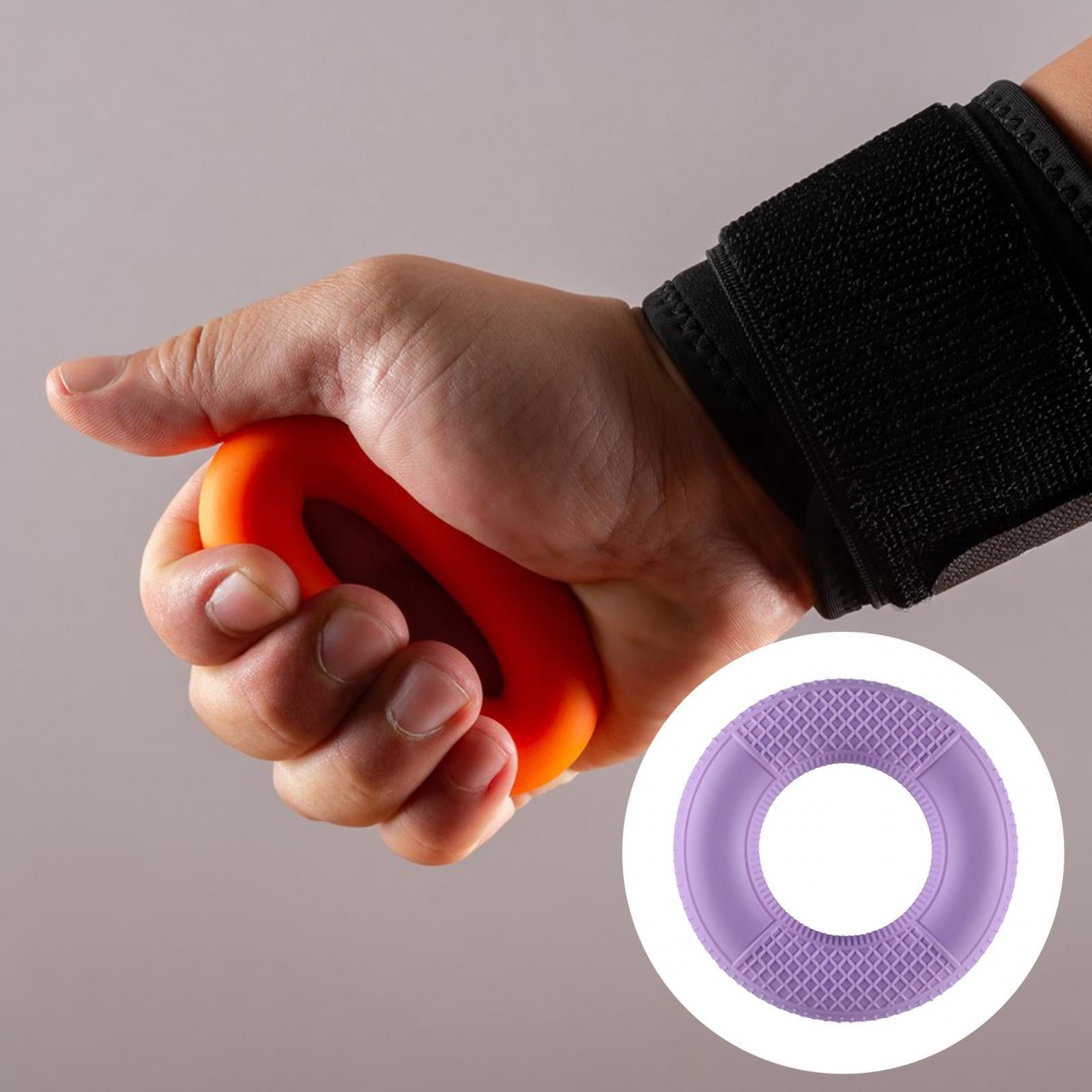 2xSilicone Hand Grip Strengthener for Muscle Strengthening Musician Athletes Gripper Light Violet