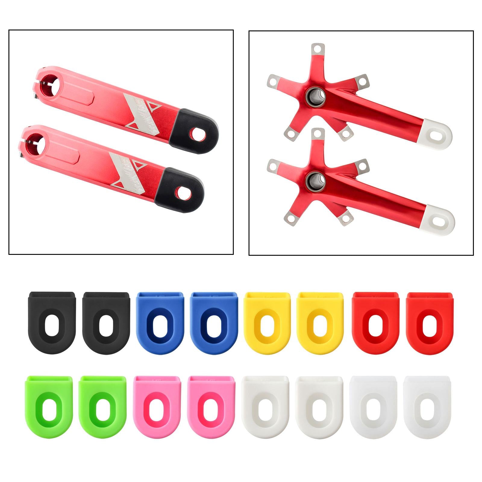5x2x Road Bicycle Crank Boots Silicone Wrap Bike Crank Arm Protector Sleeve Black