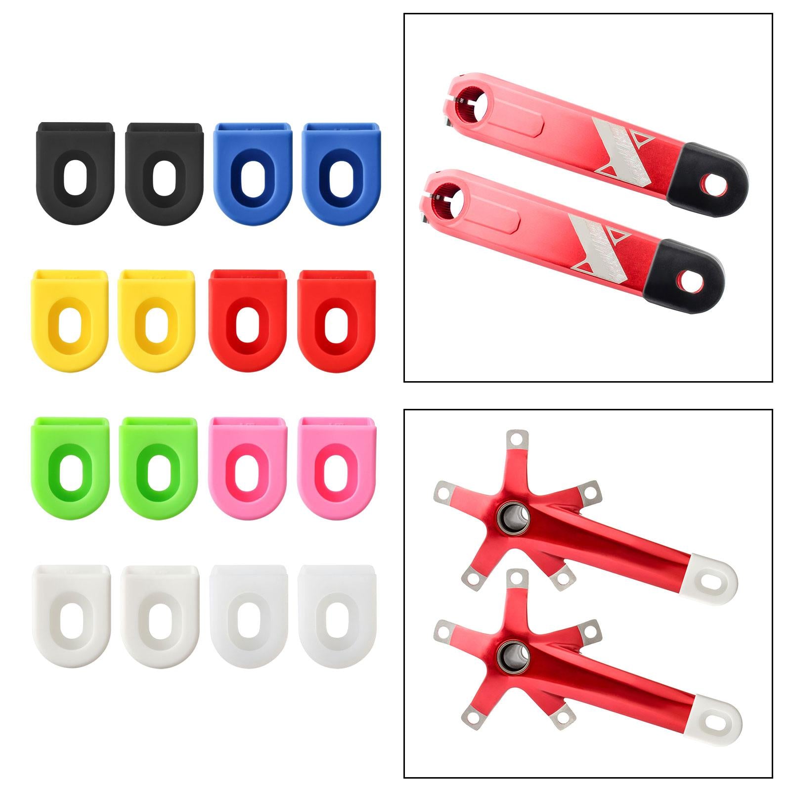 6x2x Road Bicycle Crank Boots Silicone Wrap Bike Crank Arm Protector Sleeve Black