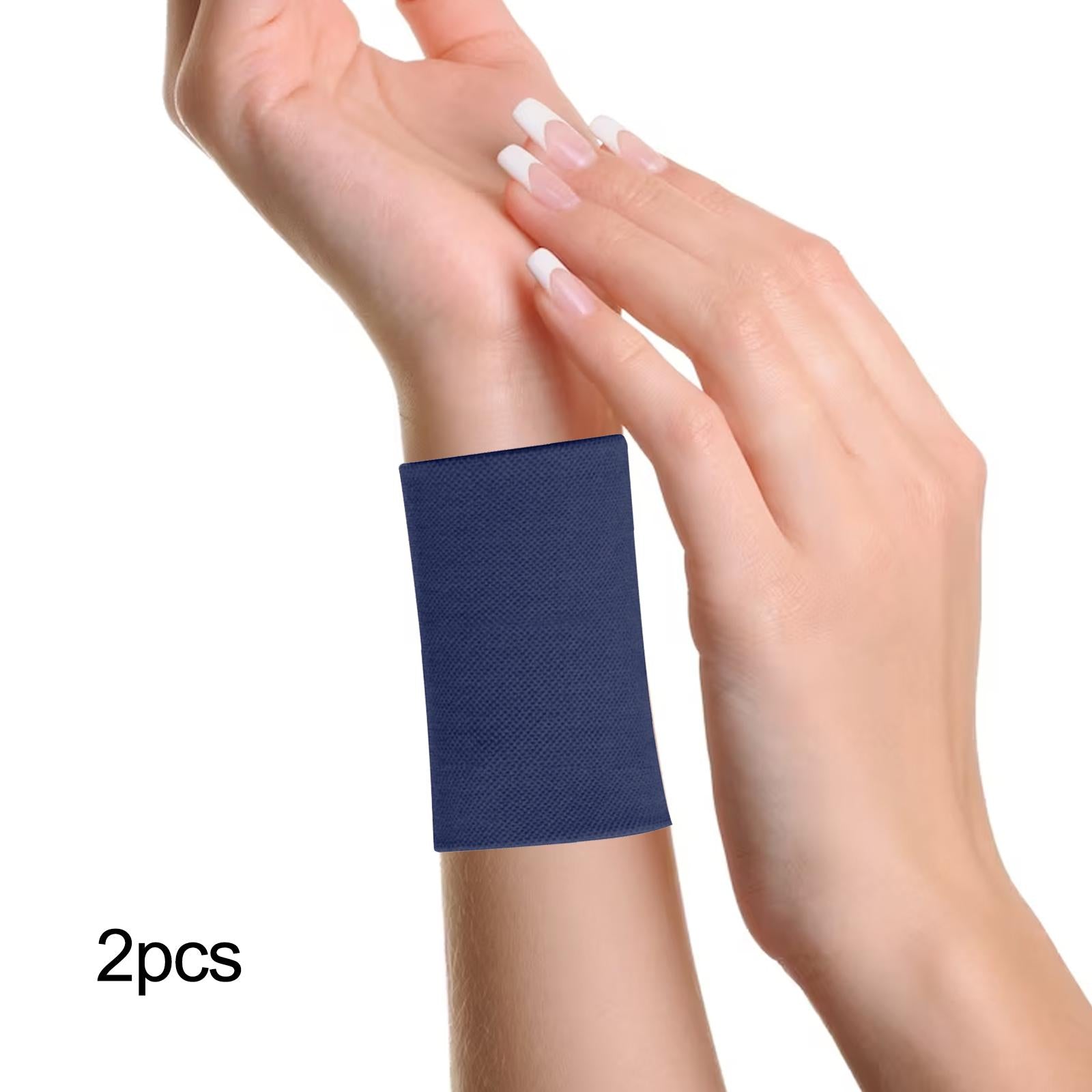 2xCompression Wrist Sleeves Breathable Wrist Bands Sports for Gym Unisex Adult Dark Blue