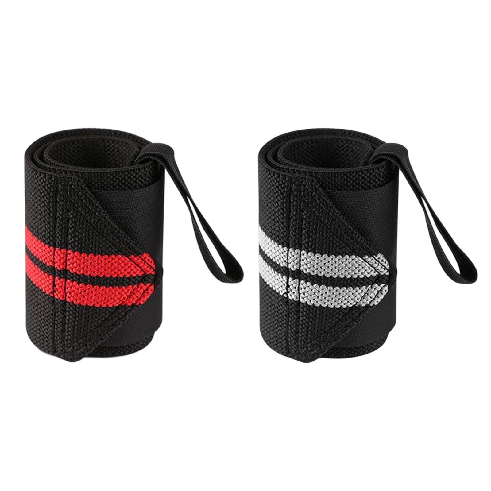 4xWrist Wraps Weightlifting Women Unisex for Weight Bearing Strain Working Out Red