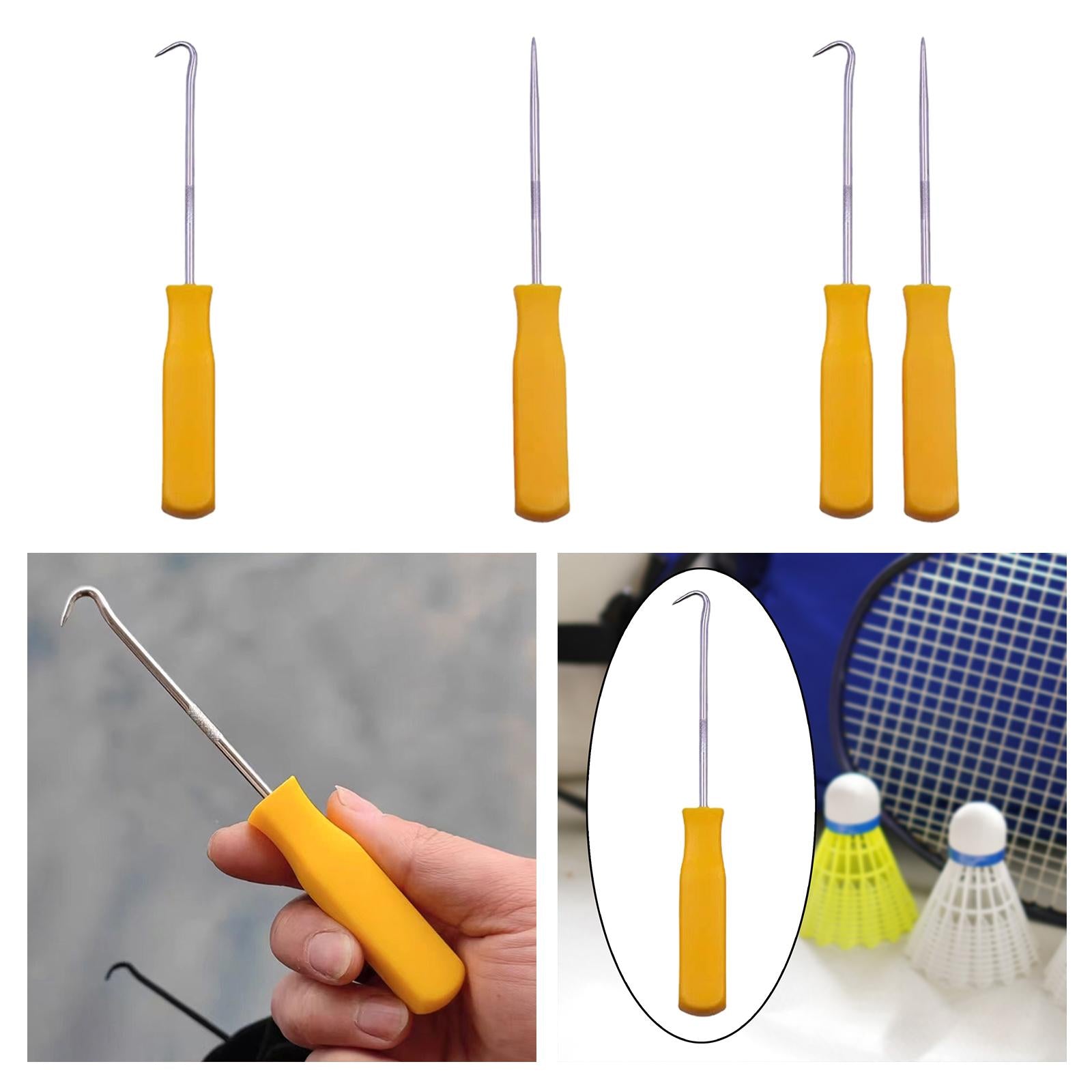 4xRacket Stringing Tool Accessory Racquet Stringing Straight Awl Fix Hand Tool Pull Hook