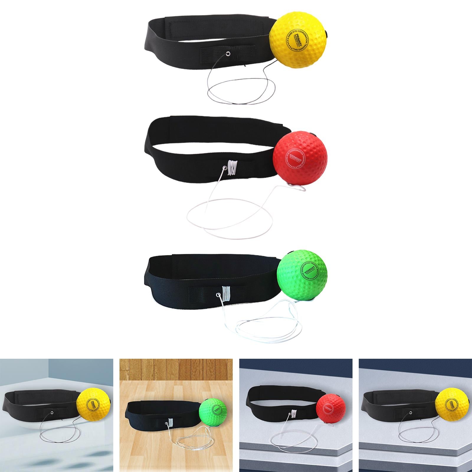 2xBoxing Reflex Ball Hand Eye Coordination Training Reflex Punching Fight Ball Yellow Ball 20g