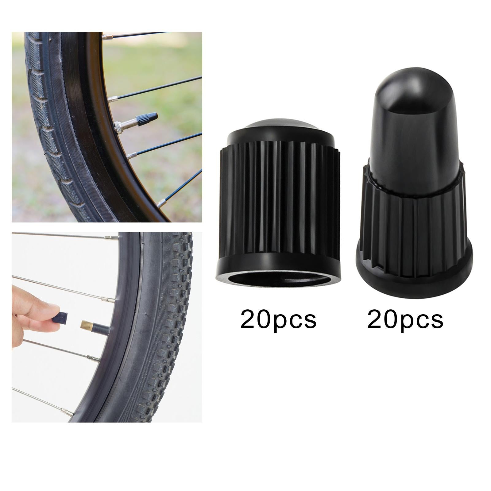 2xTire Valve Caps Portable Black Valve Stem Caps for Cycling Outdoor Repairing Style A