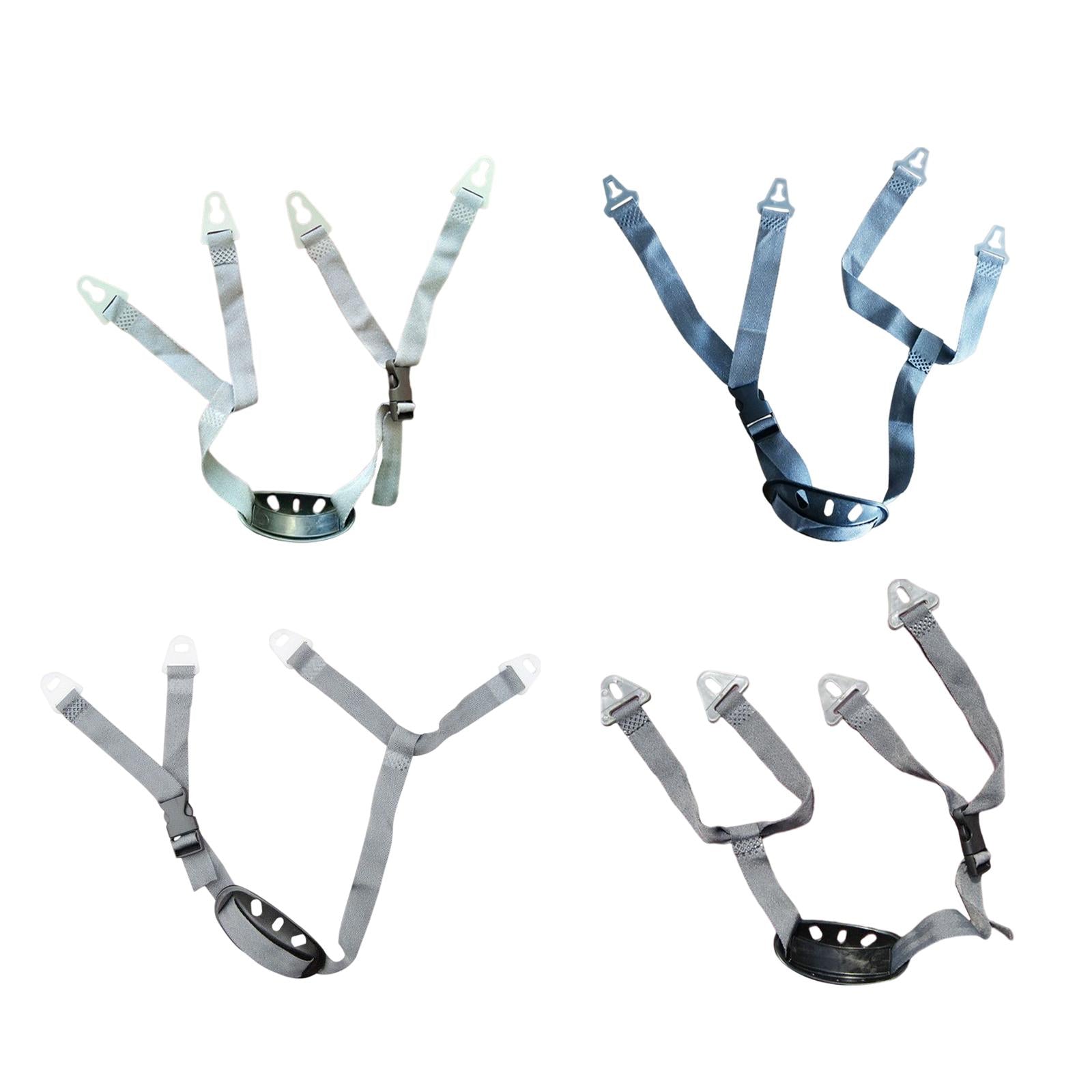 4xHelmet Chin Strap Quick Release Buckle Cupped Hard Hat Chin Strap Attachment Horizontal Hole Gray