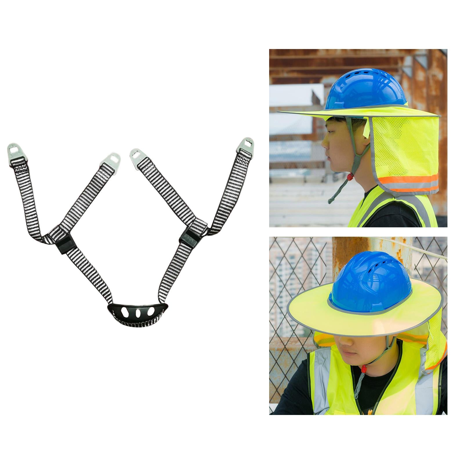 2xHard Hat Chin Strap Adjustable Y Type Helmet Strap for Bike Skiing Climbing 2 Buckle Chin Rest 