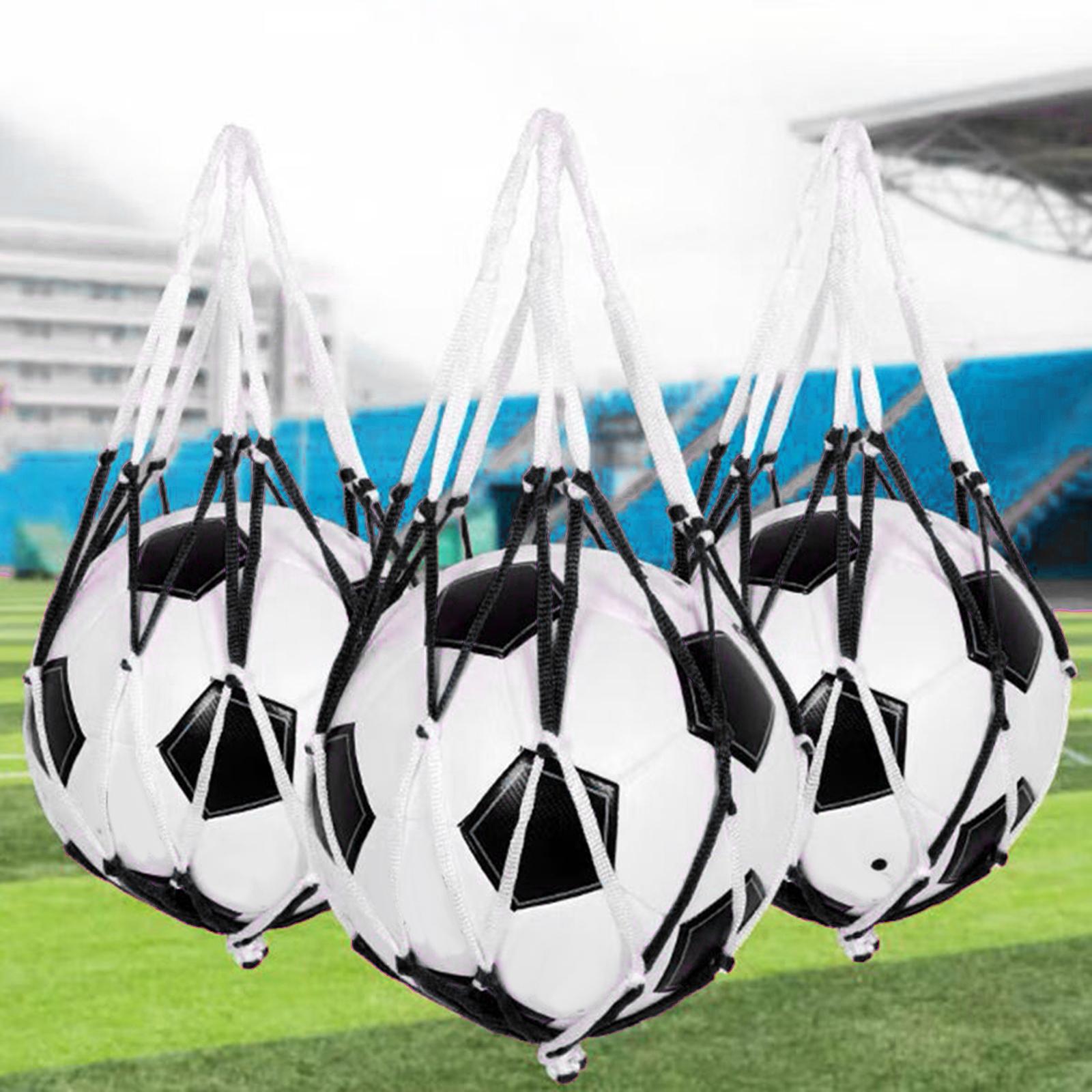 2xPortable Ball Net Bag Single Ball Carrier for Basketball Volleyball Football Black