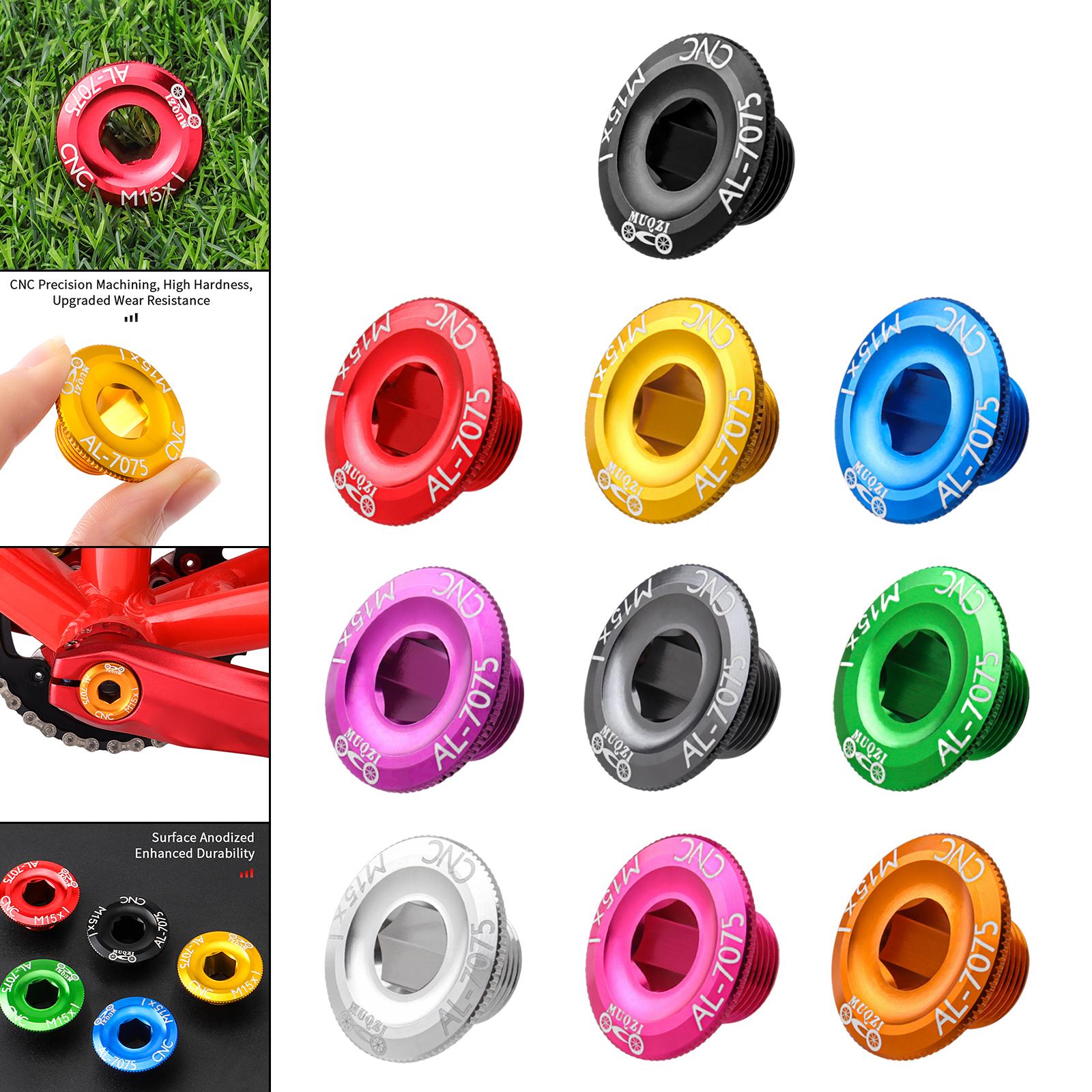 2xBicycle Crank Cover Aluminum Alloy Arm Bike Crankset Bolt for Road Bikes BMX Black